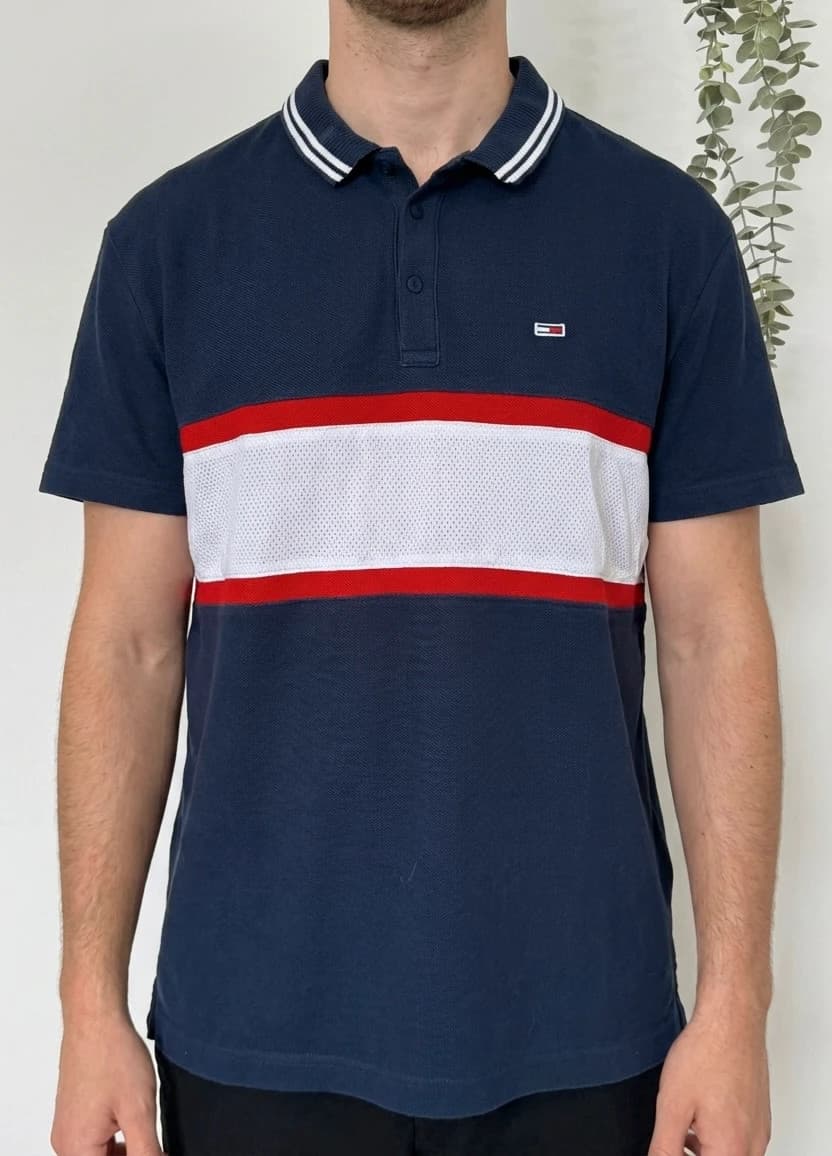 Polo Tommy Jeans colorblock bleu marine taille XXL - FP260211 - Photo 1/7