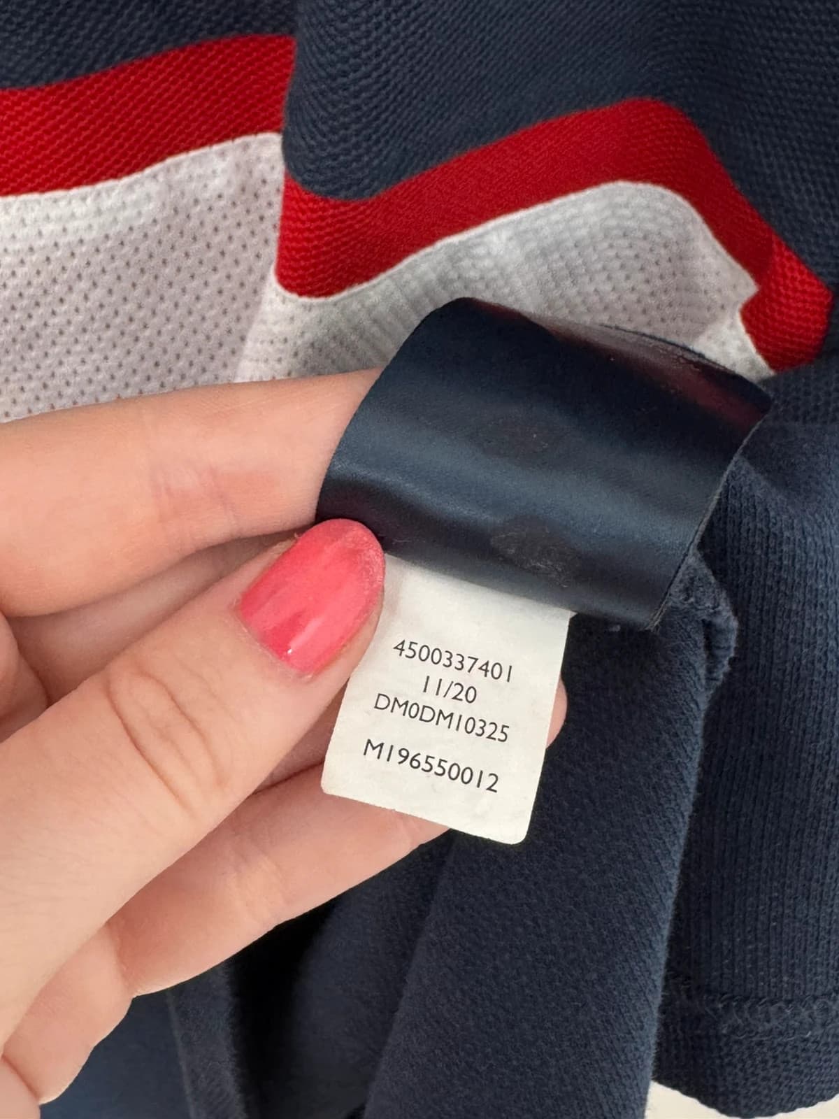 Polo Tommy Jeans colorblock bleu marine taille XXL - FP260211 - Photo 6/7