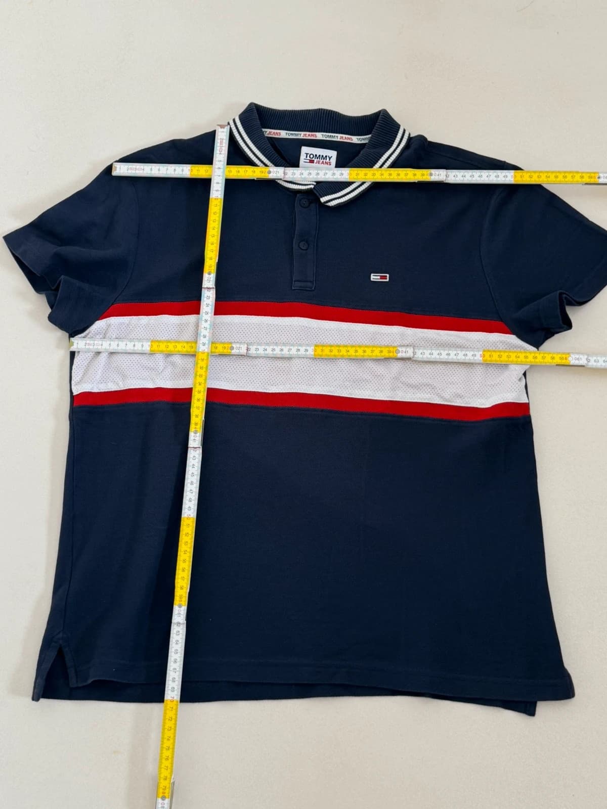 Polo Tommy Jeans colorblock bleu marine taille XXL - FP260211 - Photo 7/7