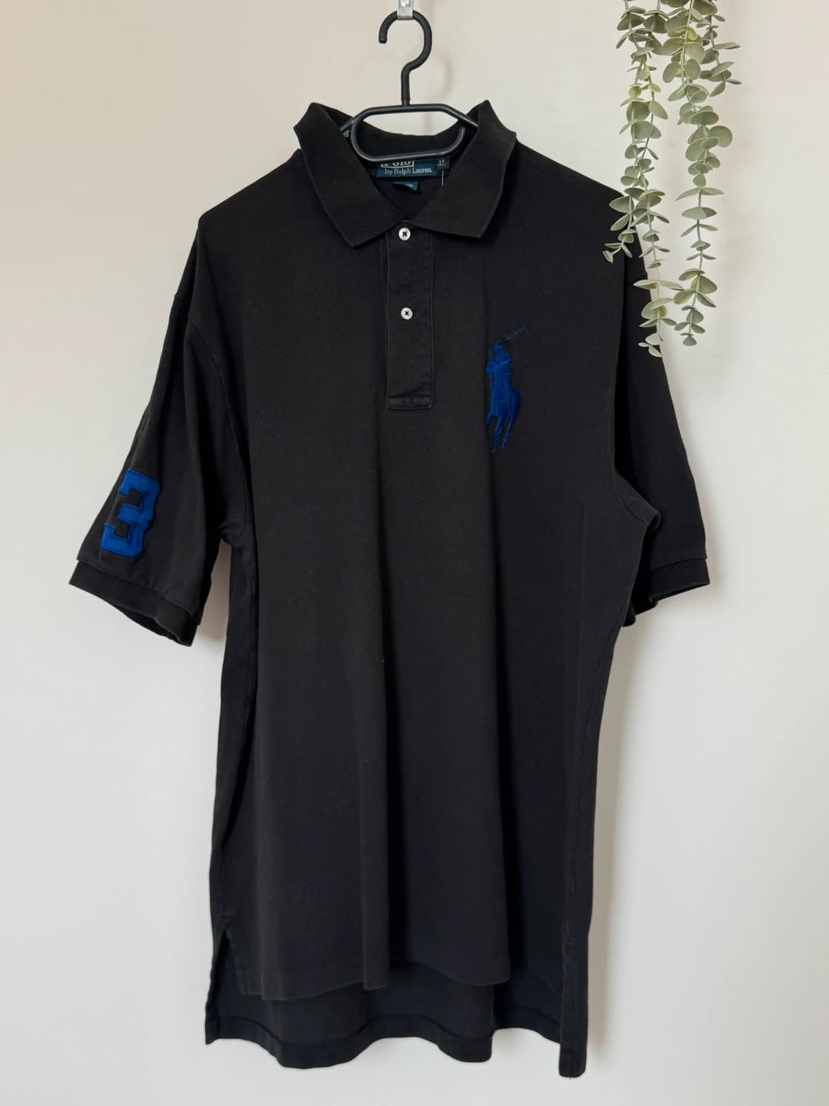 Polo Ralph Lauren noir big pony bleu taille L long - FP260272 - Photo 2/8