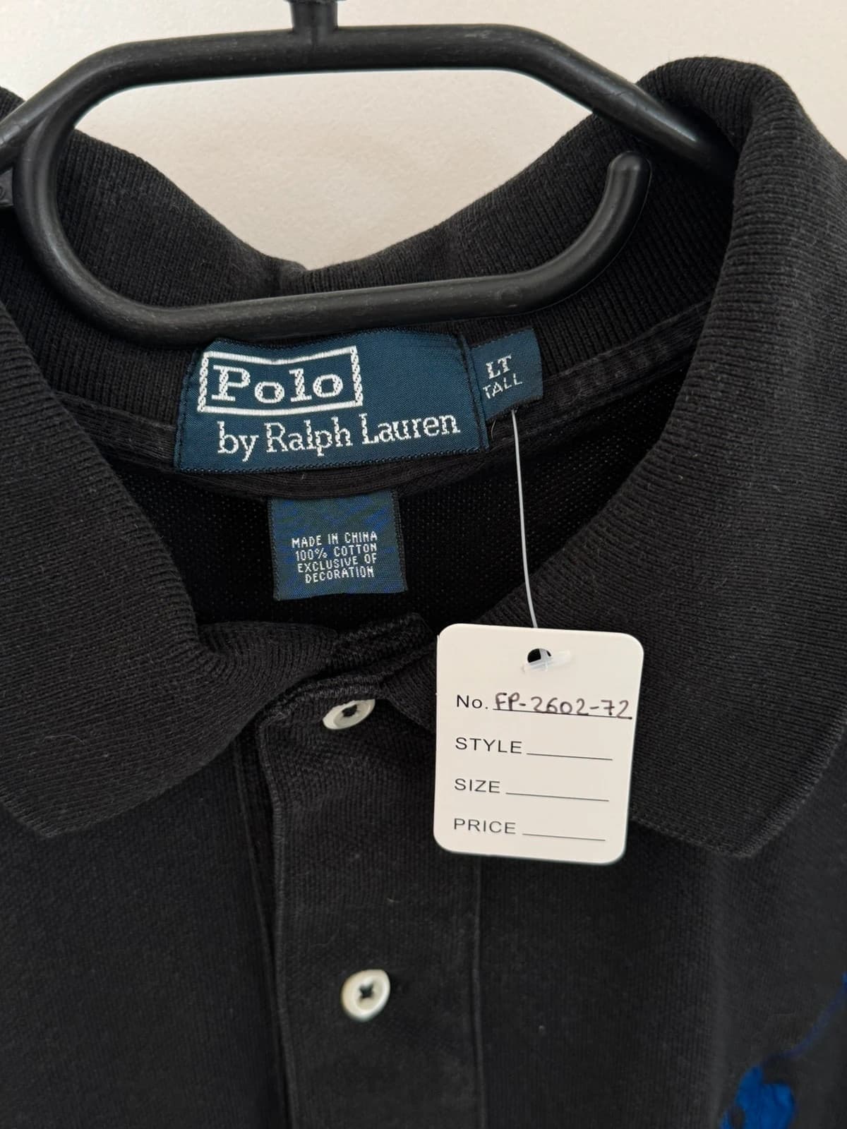 Polo Ralph Lauren noir big pony bleu taille L long - FP260272 - Photo 7/8