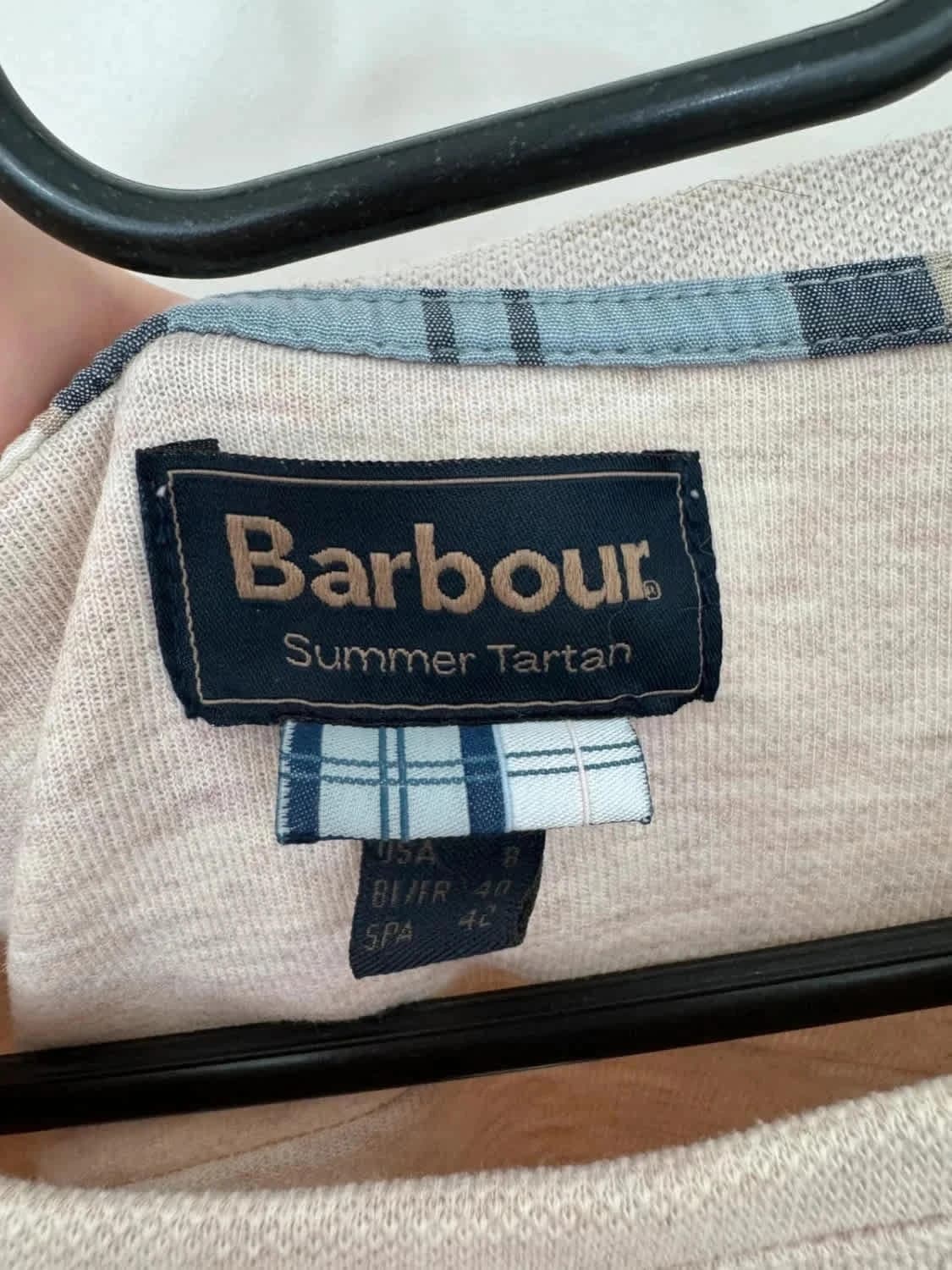 Sweat Barbour Highland Overlayer Summer Tartan beige taille 38/M - Photo 4/9
