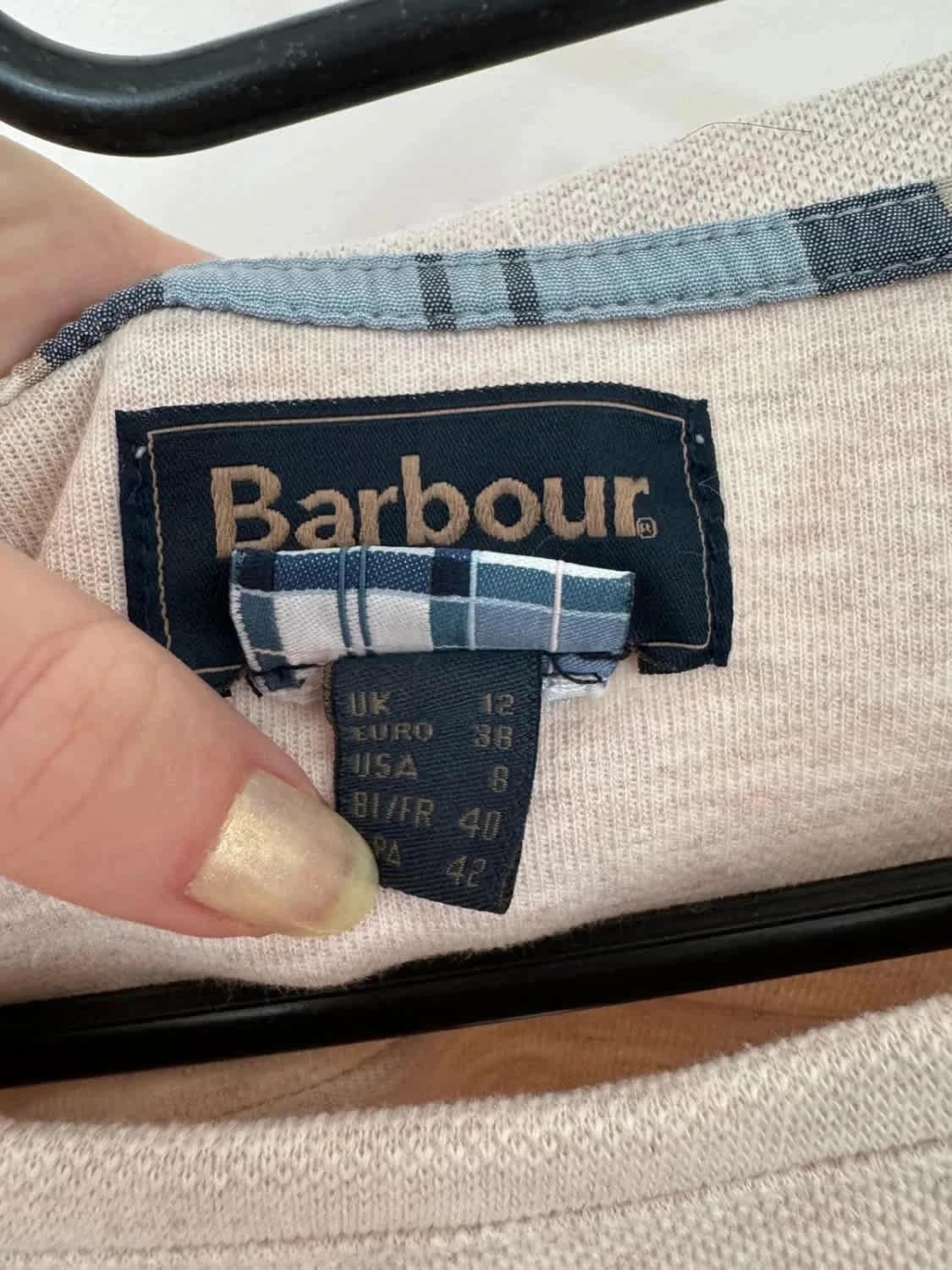 Sweat Barbour Highland Overlayer Summer Tartan beige taille 38/M - Photo 5/9