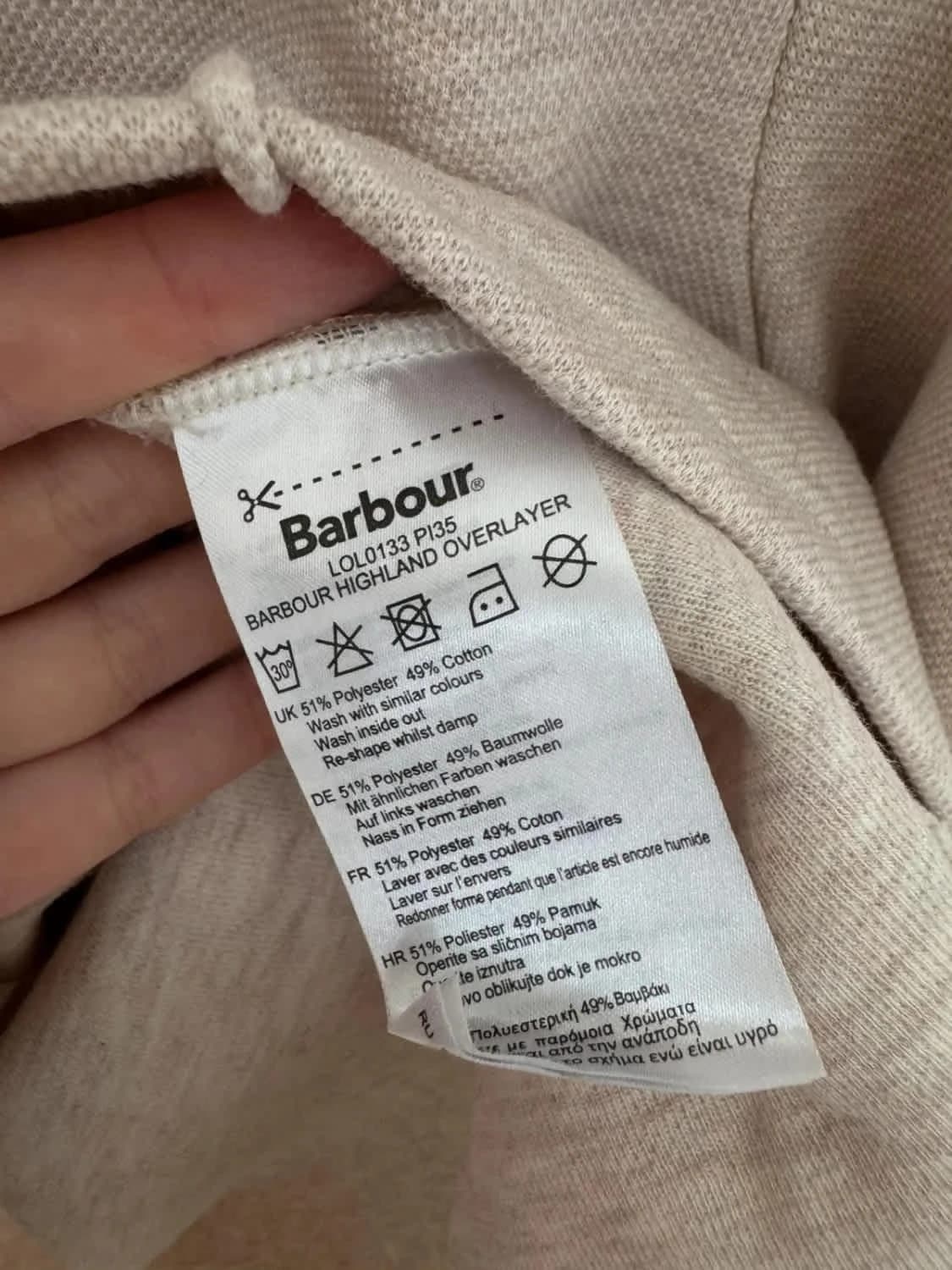 Sweat Barbour Highland Overlayer Summer Tartan beige taille 38/M - Photo 6/9