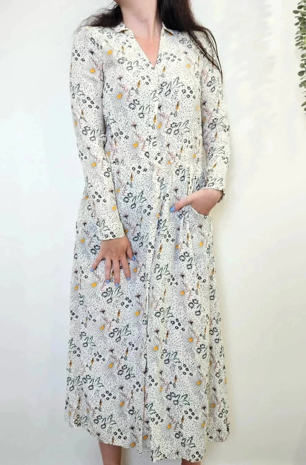 Robe longue fleurie Karl Marc John col chemise manches longues taille XS - Photo 1/6