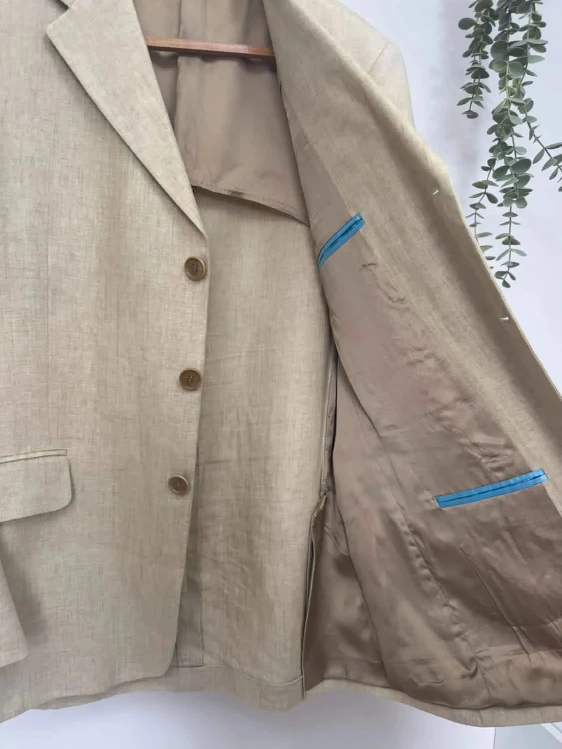Veste blazer Paul Smith 100% lin beige taille L - Photo 9/12