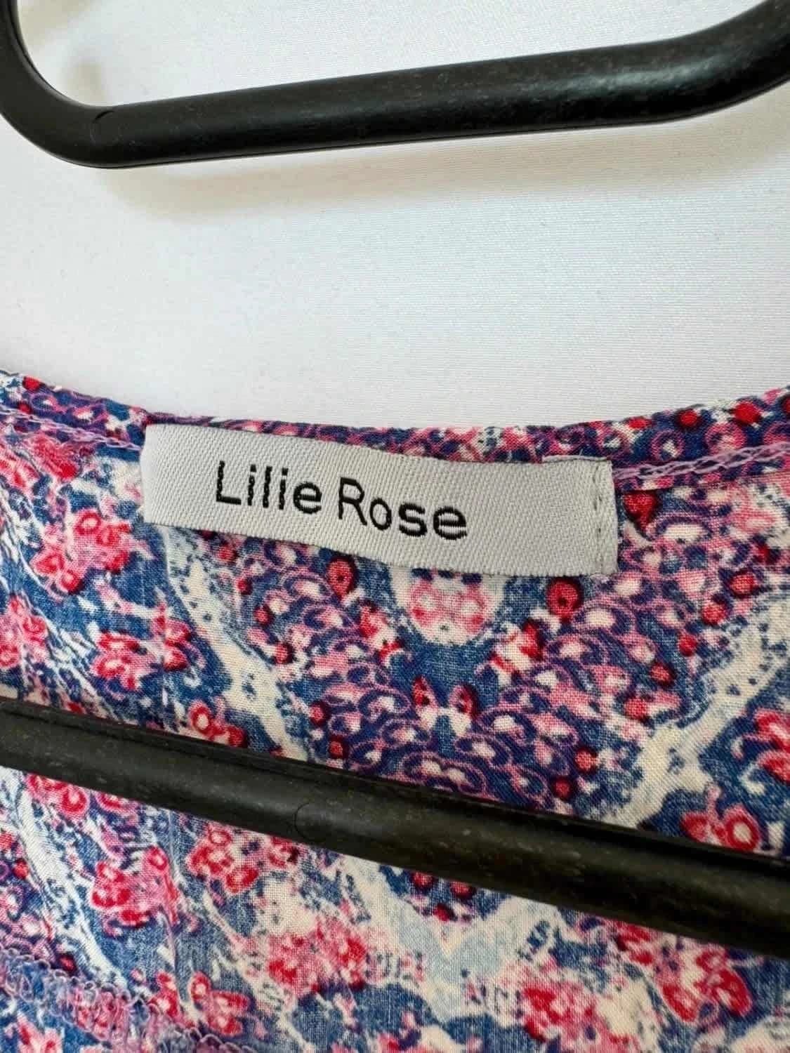 Top bohème Lilie Rose et dentelle 100% coton taille S/M - Photo 3/6