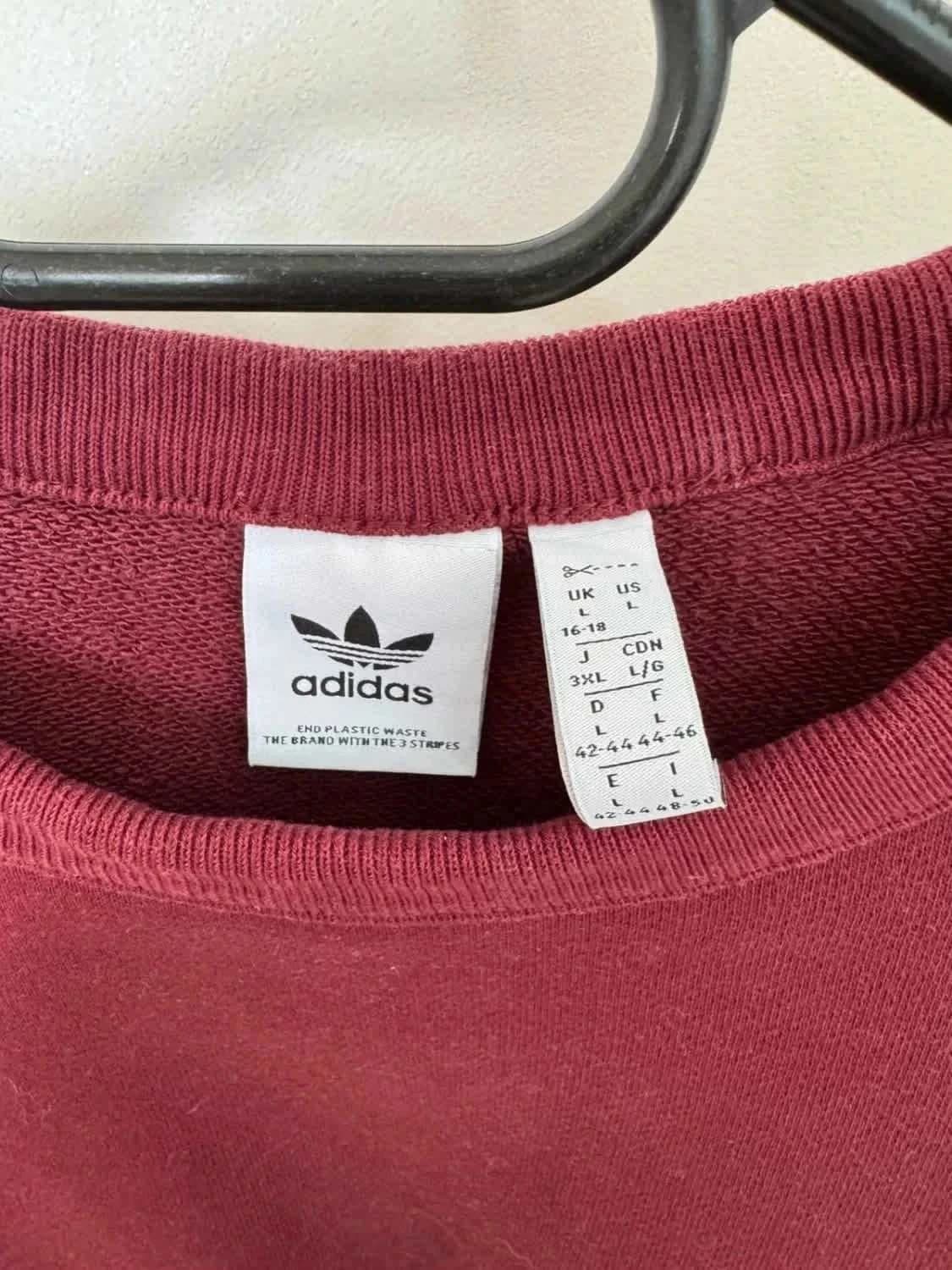 Sweat Adidas Originals bordeaux manches bouffantes oversize taille L - Photo 4/7