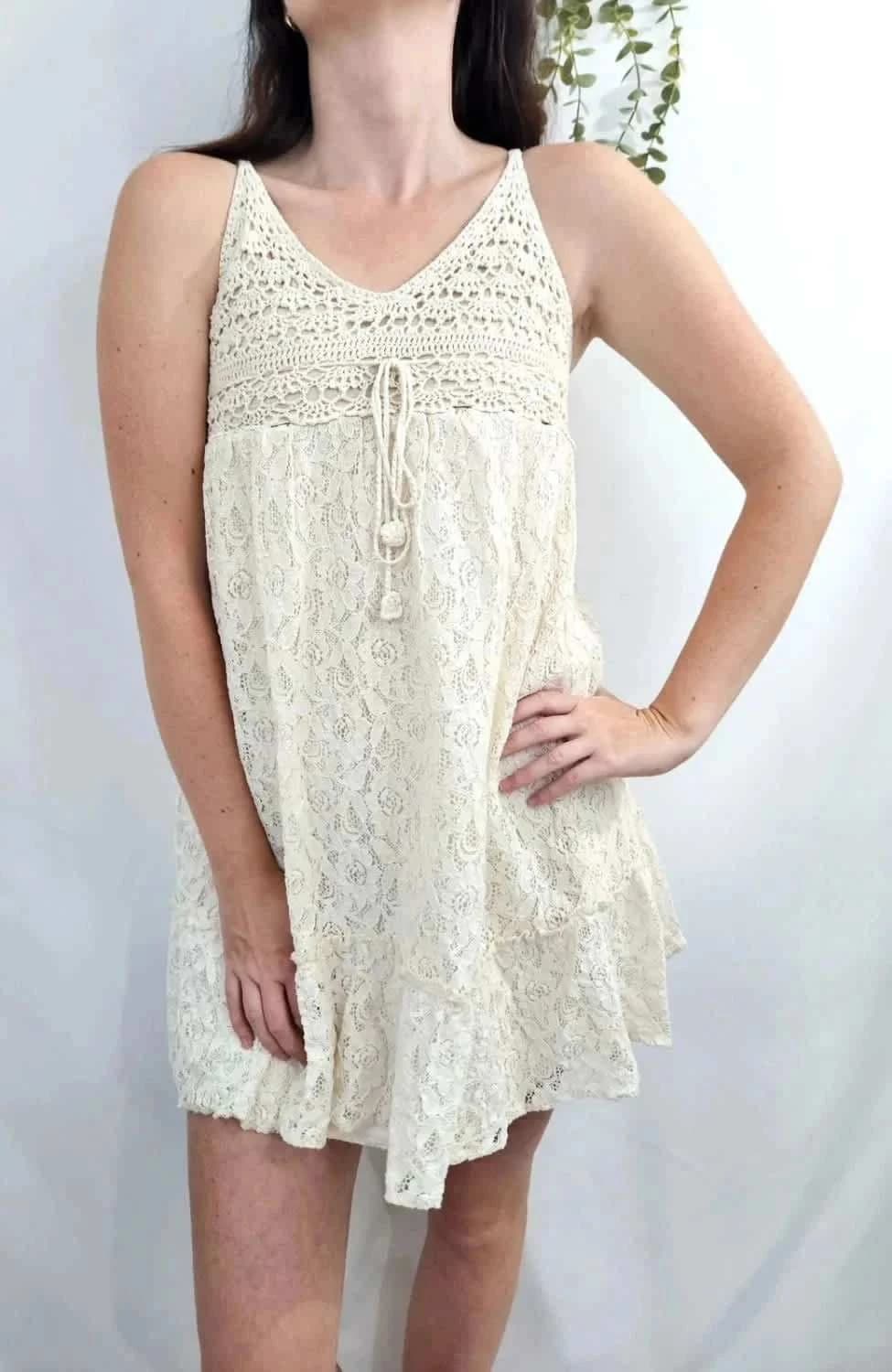 Robe dentelle crème Molly Bracken taille unique - Photo 1/7