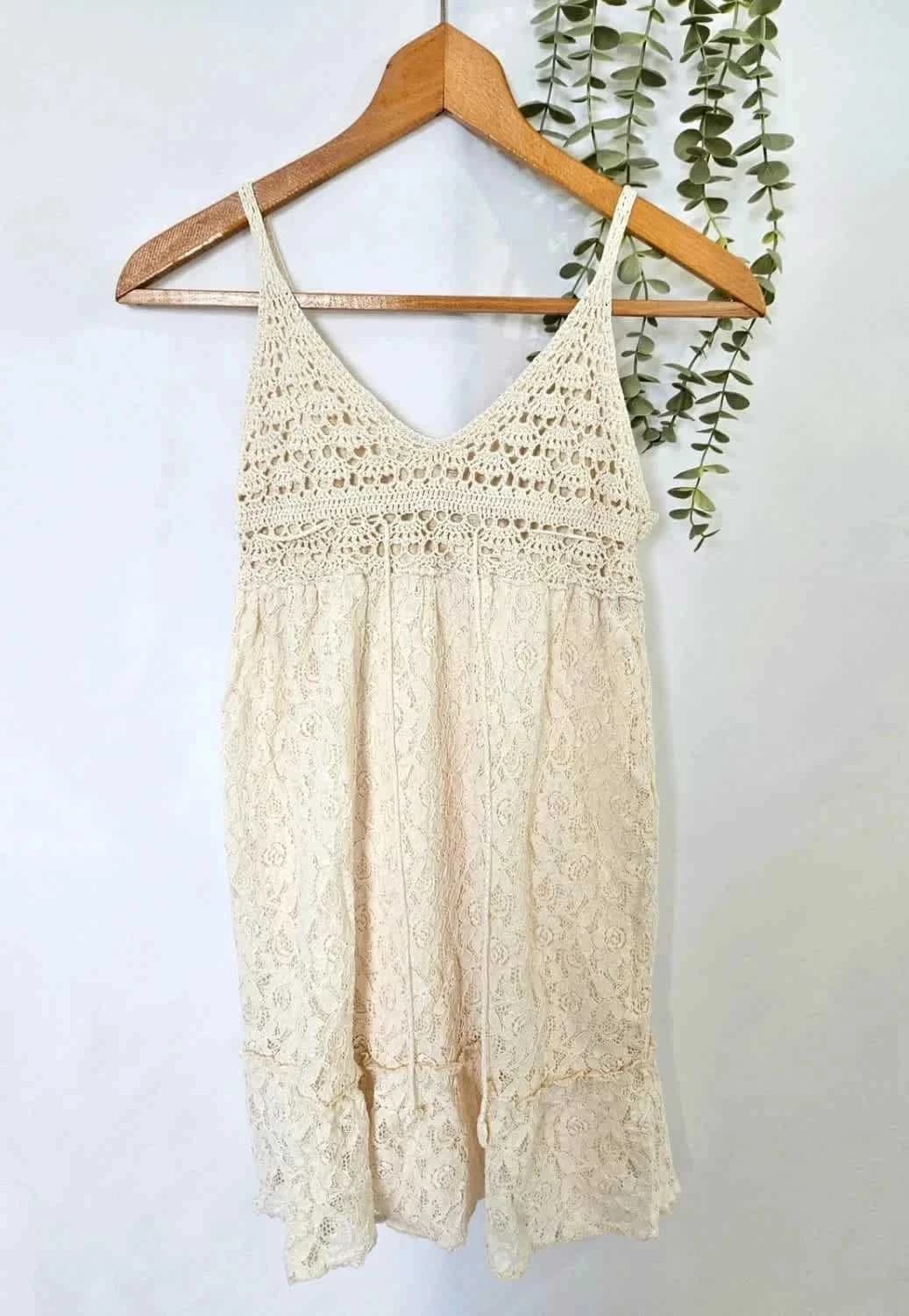 Robe dentelle crème Molly Bracken taille unique - Photo 2/7