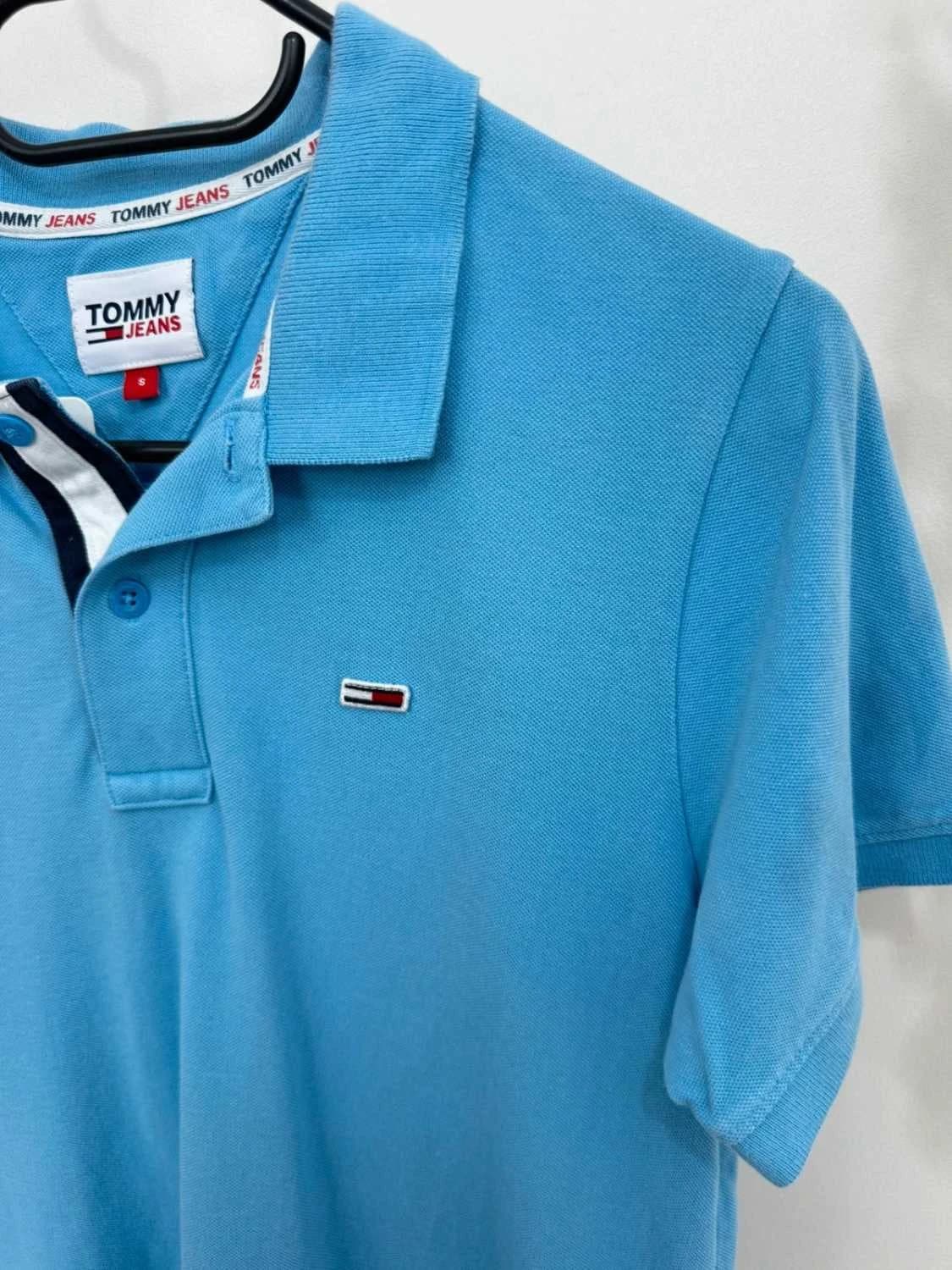 Polo piqué Tommy Jeans bleu clair logo drapeau taille S - FP251220 - Photo 4/10