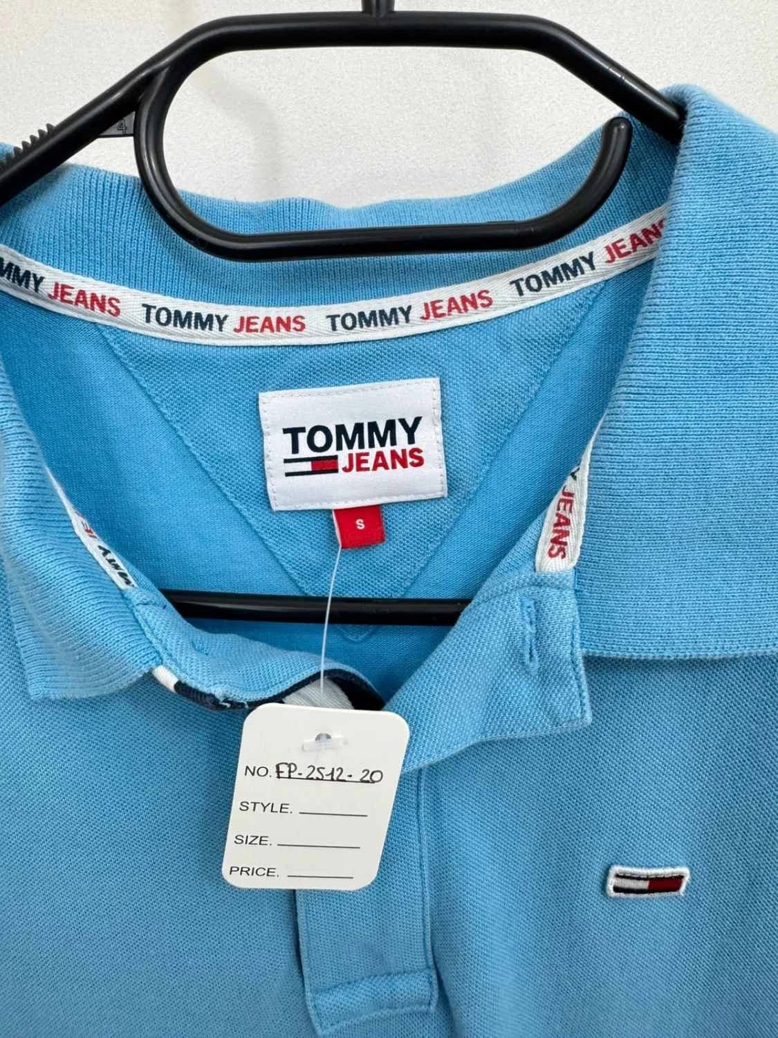 Polo piqué Tommy Jeans bleu clair logo drapeau taille S - FP251220 - Photo 6/10