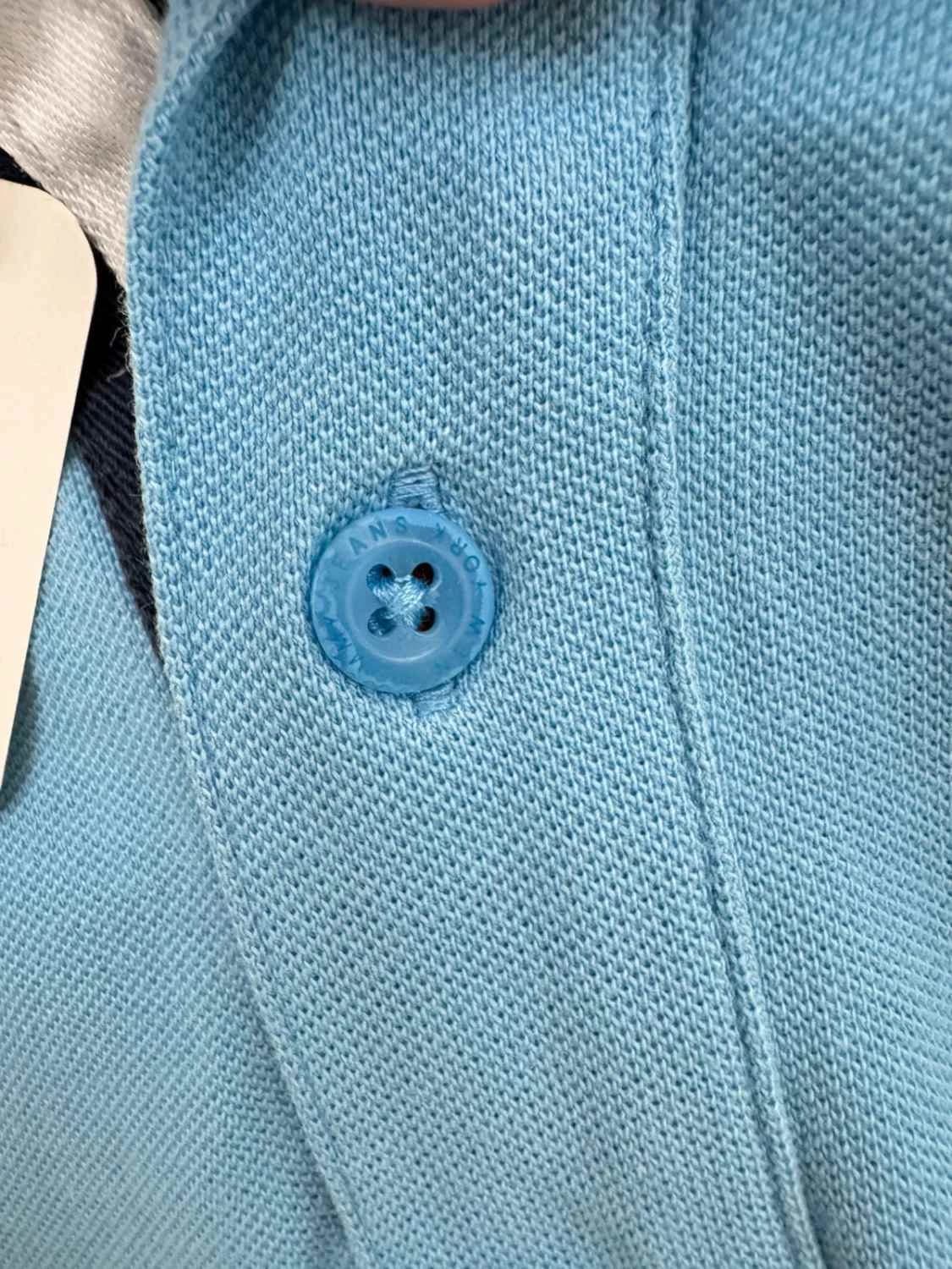 Polo piqué Tommy Jeans bleu clair logo drapeau taille S - FP251220 - Photo 9/10