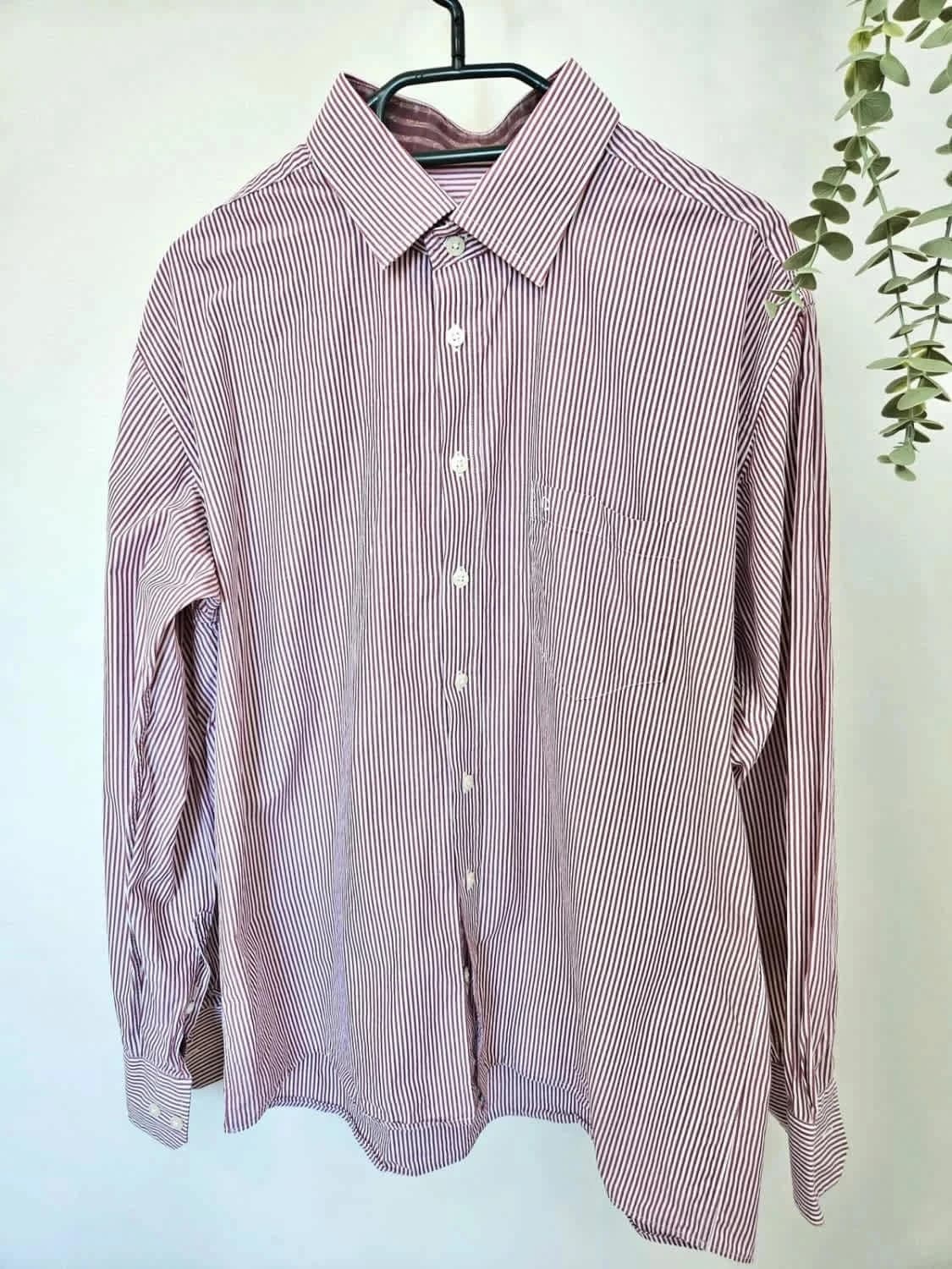 Chemise manches longues Digel rayée rouge blanc taille 44/XL - Photo 2/7