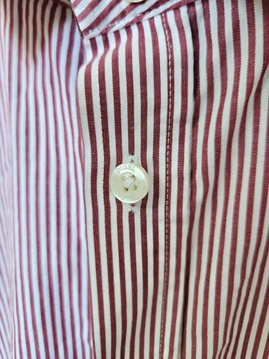 Chemise manches longues Digel rayée rouge blanc taille 44/XL - Photo 3/7