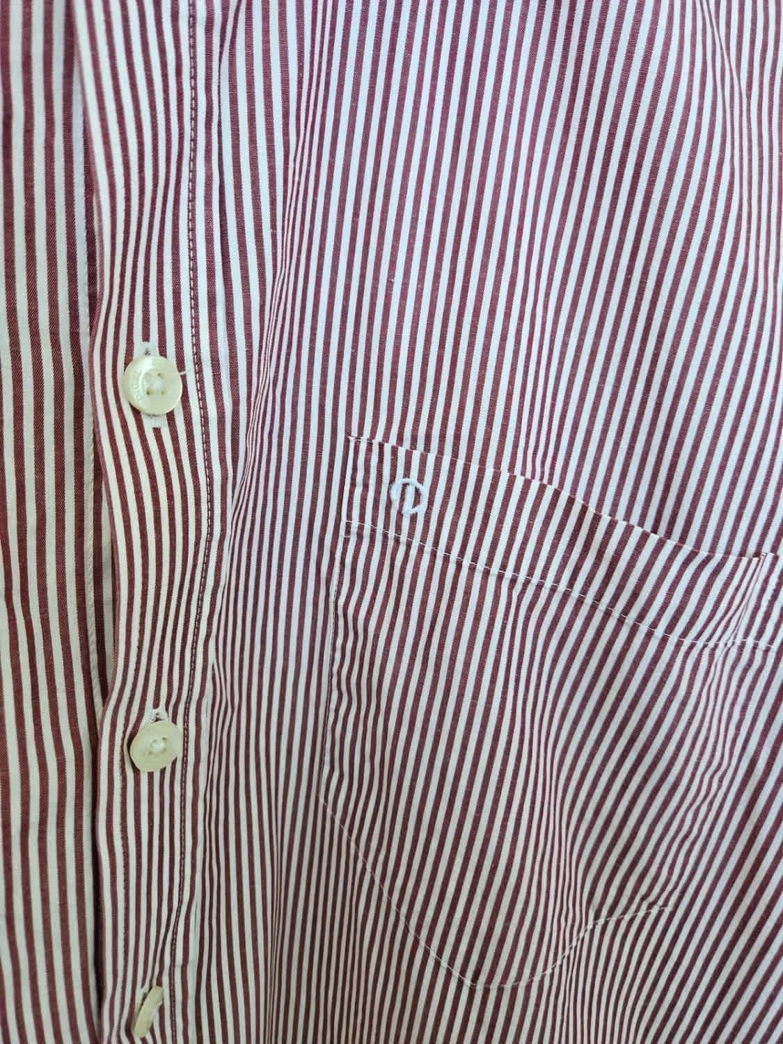 Chemise manches longues Digel rayée rouge blanc taille 44/XL - Photo 4/7