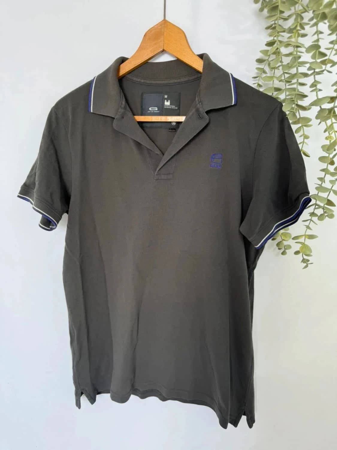 Polo G-Star Raw gris logo brodé violet - Taille M - Photo 2/5