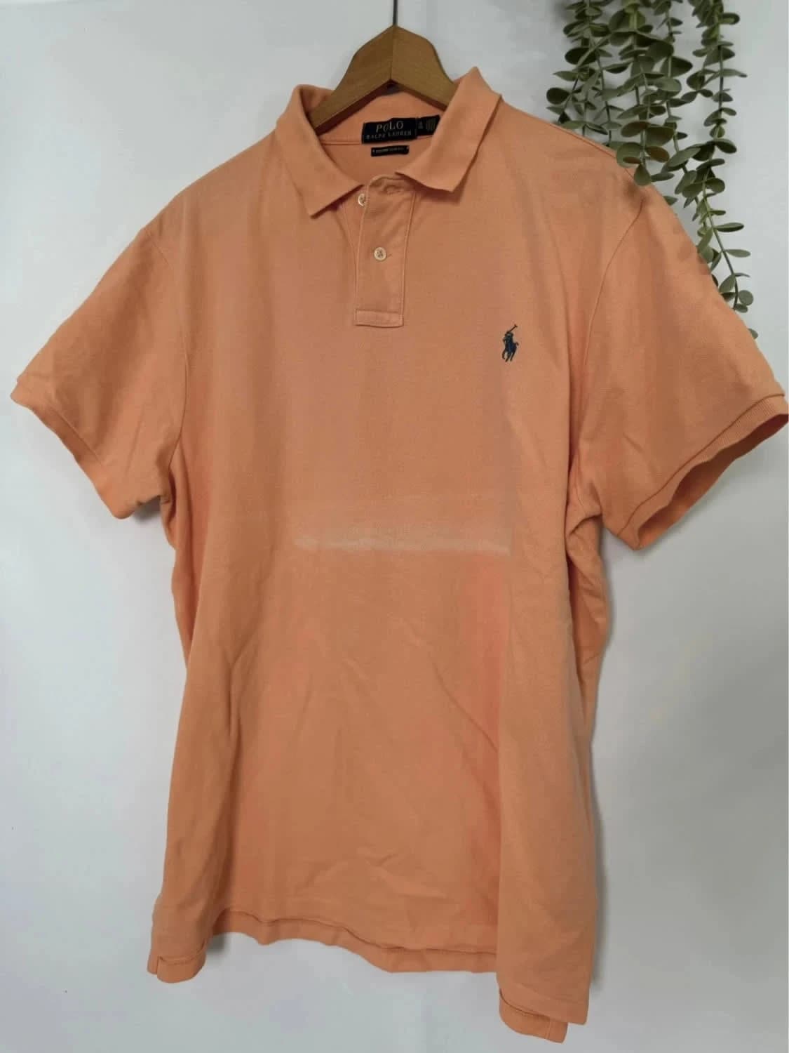 Polo abricot Ralph Lauren logo brodé taille XL - Photo 3/8