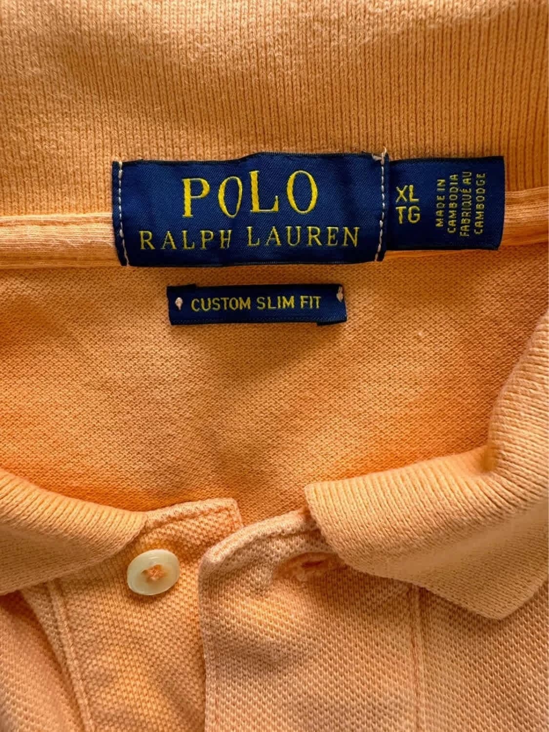 Polo abricot Ralph Lauren logo brodé taille XL - Photo 5/8