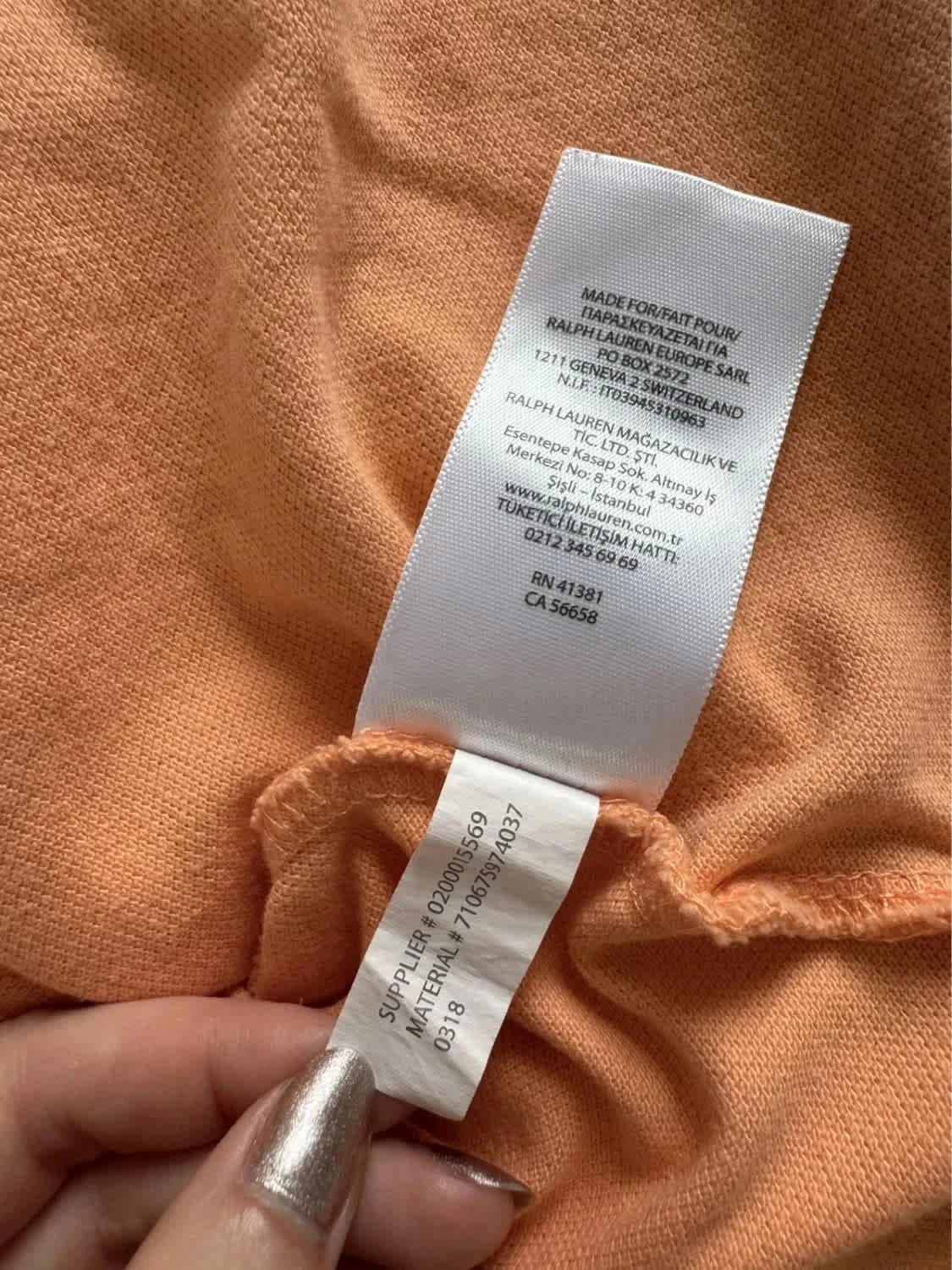 Polo abricot Ralph Lauren logo brodé taille XL - Photo 6/8