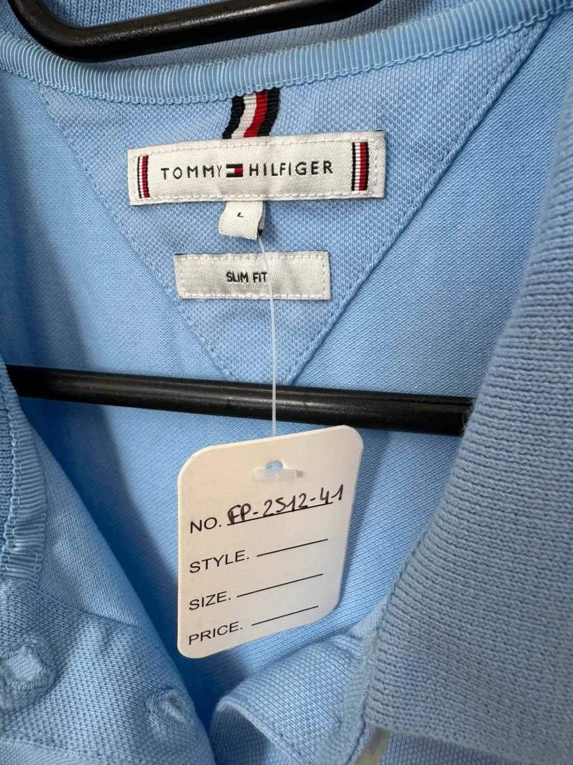 Polo Tommy Hilfiger bleu ciel Slim Fit coton stretch logo drapeau taille L - FP251241 - Photo 3/7