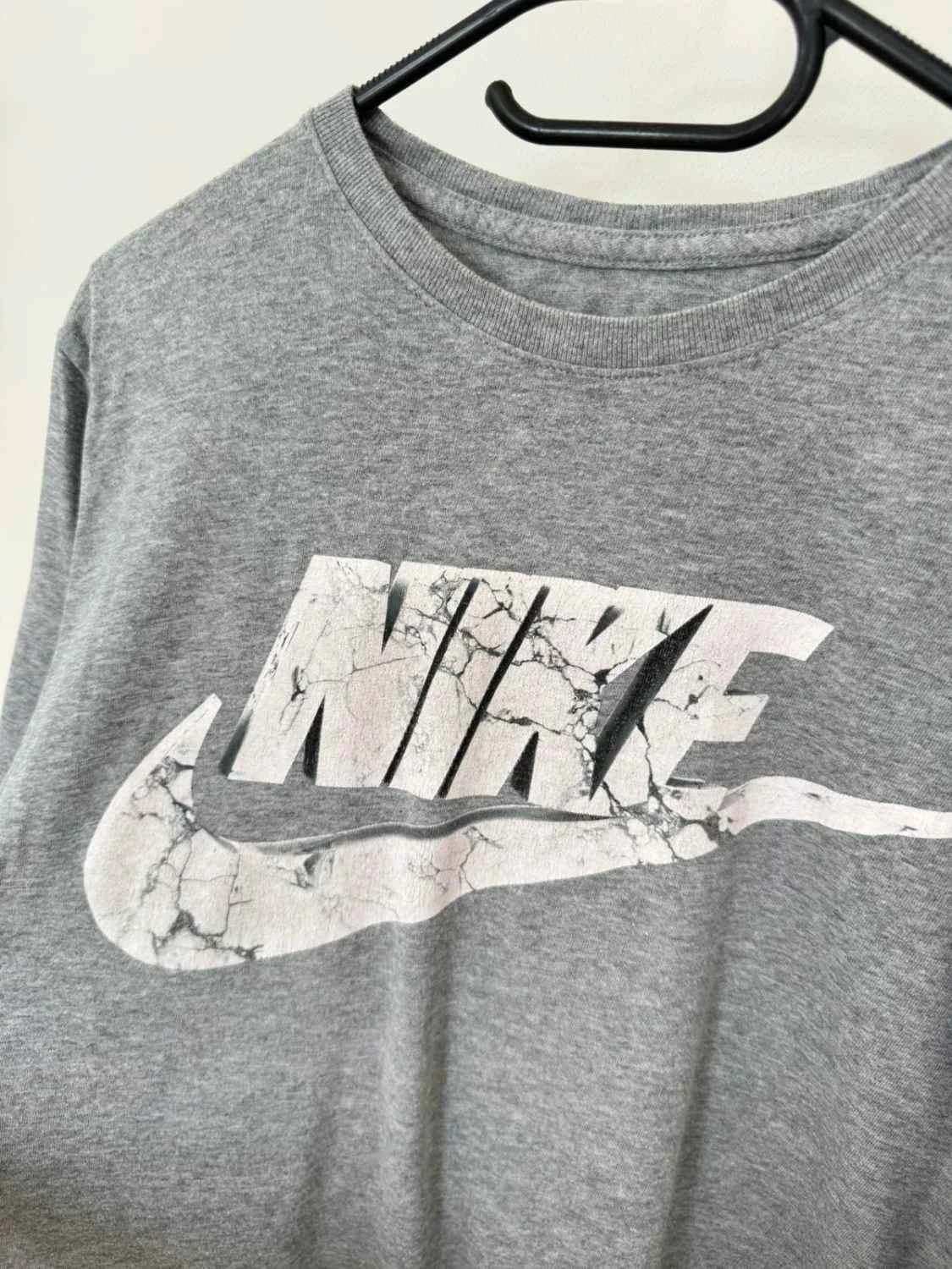 T-shirt Nike coton gris logo swoosh craquelé taille M - FP2512191 - Photo 3/6