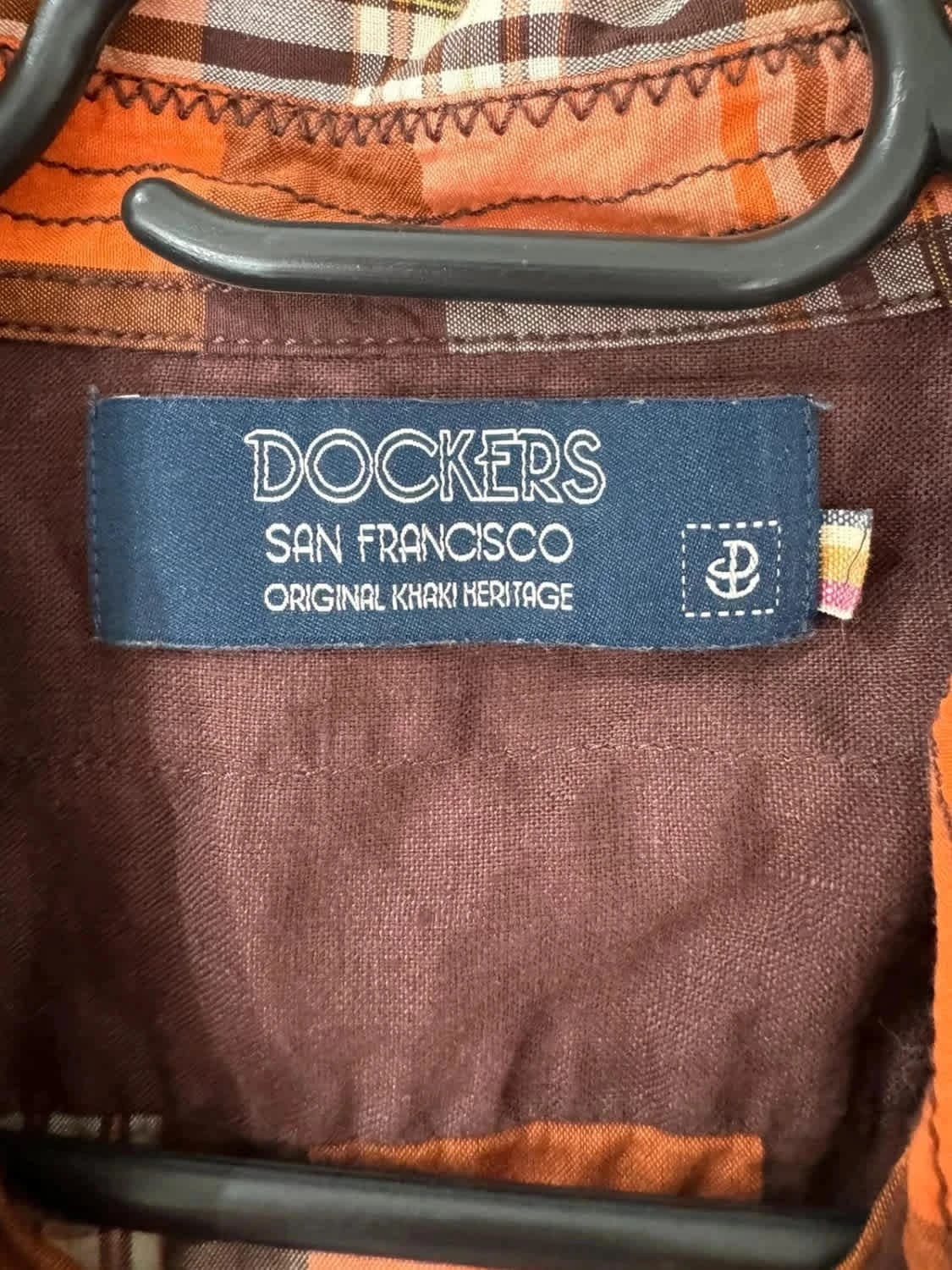 Chemise manches courtes orange à carreaux Dockers - Photo 5/7