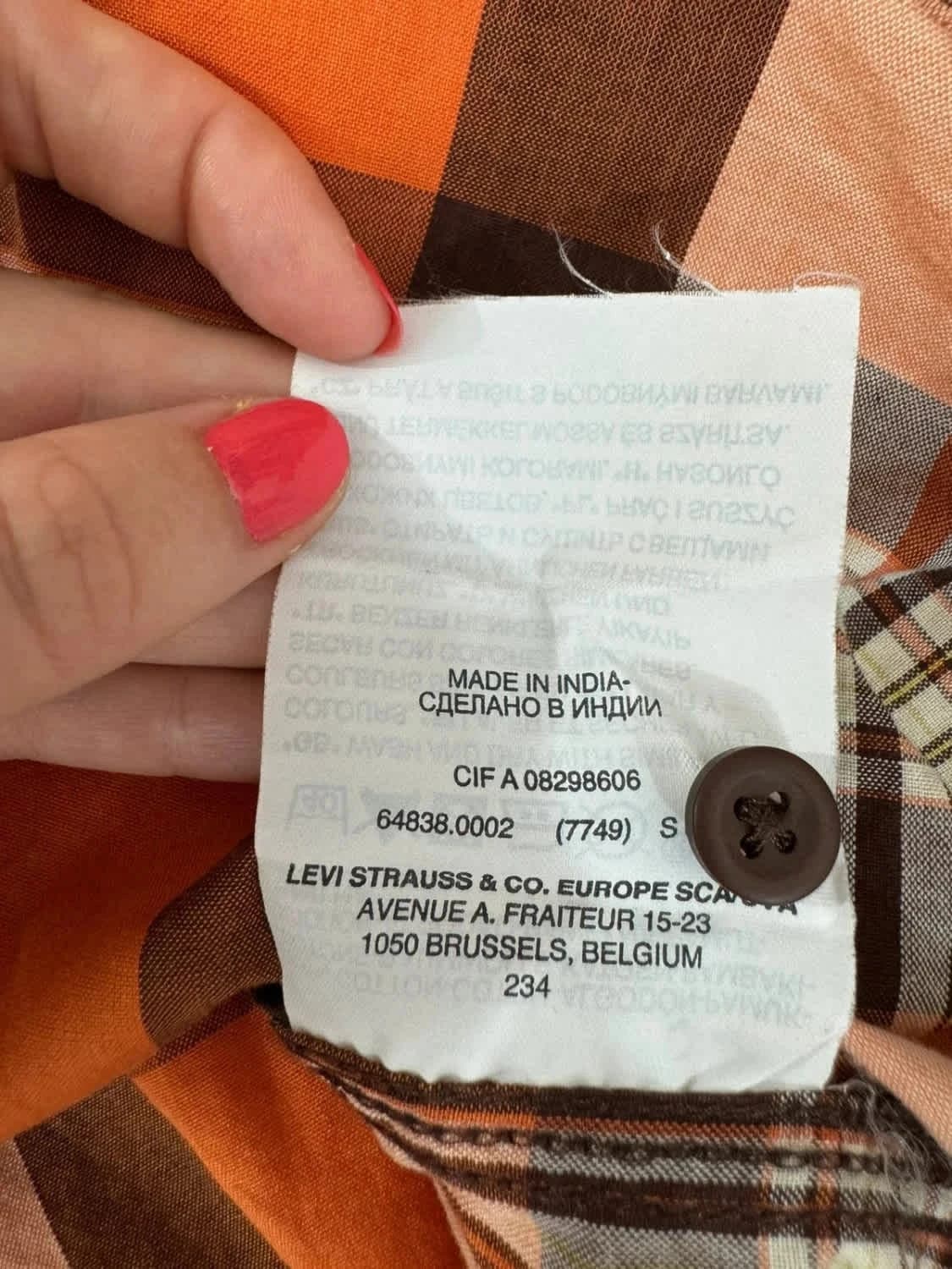 Chemise manches courtes orange à carreaux Dockers - Photo 7/7
