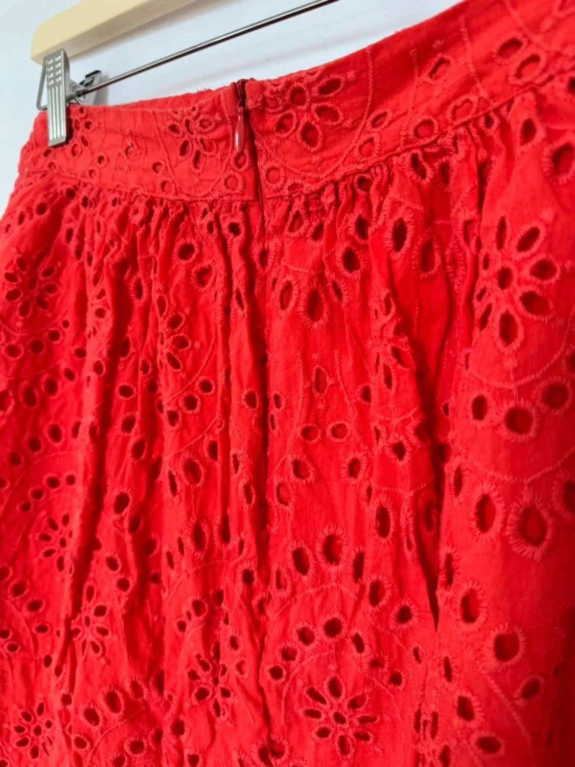 Jupe dentelle rouge Mango taille 38 - Photo 5/7