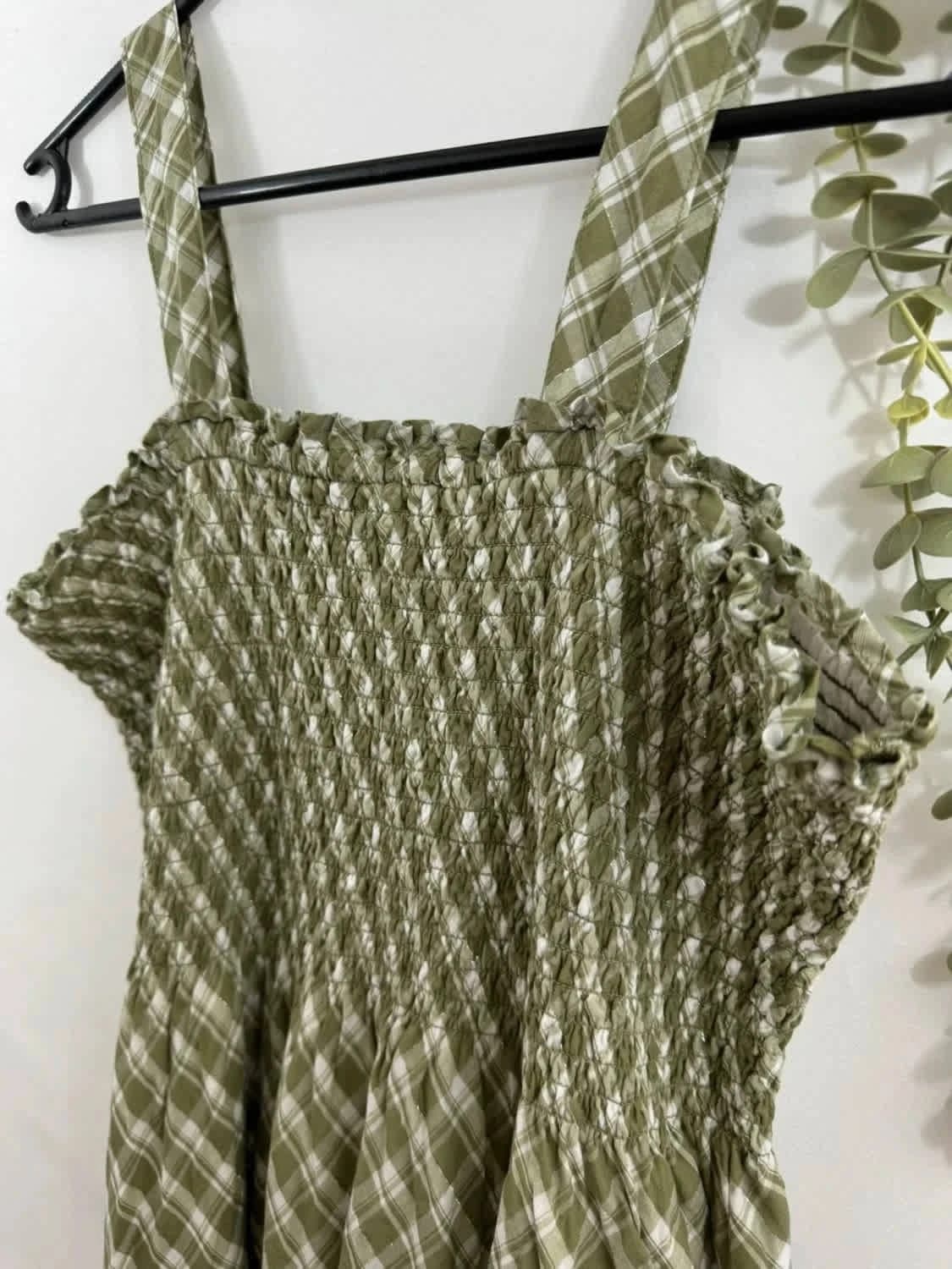 Robe longue verte à motifs vichy Karl Marc John taille M/L - Photo 3/7