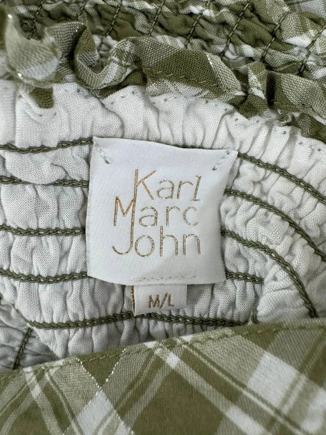 Robe longue verte à motifs vichy Karl Marc John taille M/L - Photo 6/7