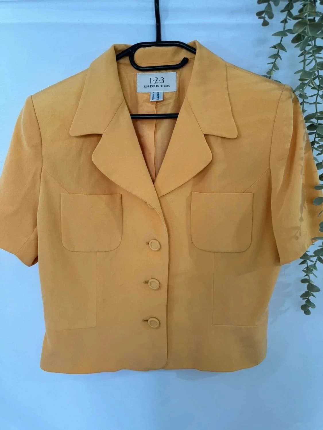 Veste blazer manches courtes 123 100% soie orange taille 40 - Photo 2/6