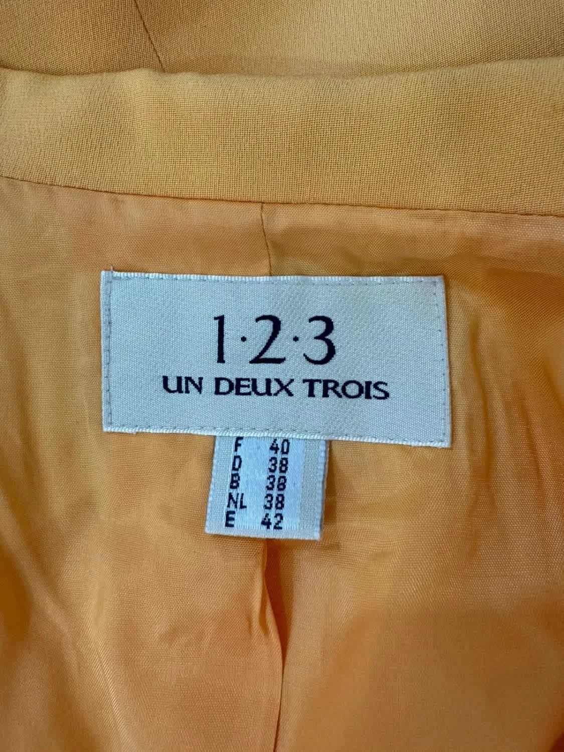 Veste blazer manches courtes 123 100% soie orange taille 40 - Photo 4/6