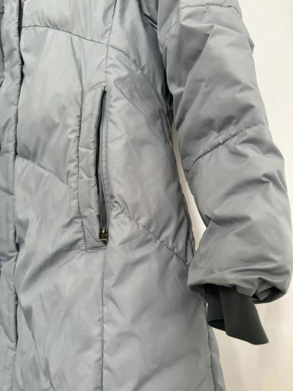 Doudoune longue grise Columbia brodé capuche fausse fourrure taille M - Photo 4/7