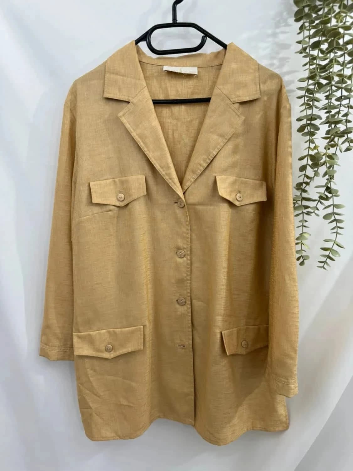 Blazer/Veste longue légère doré Un Jour Ailleurs taille L - Photo 2/5