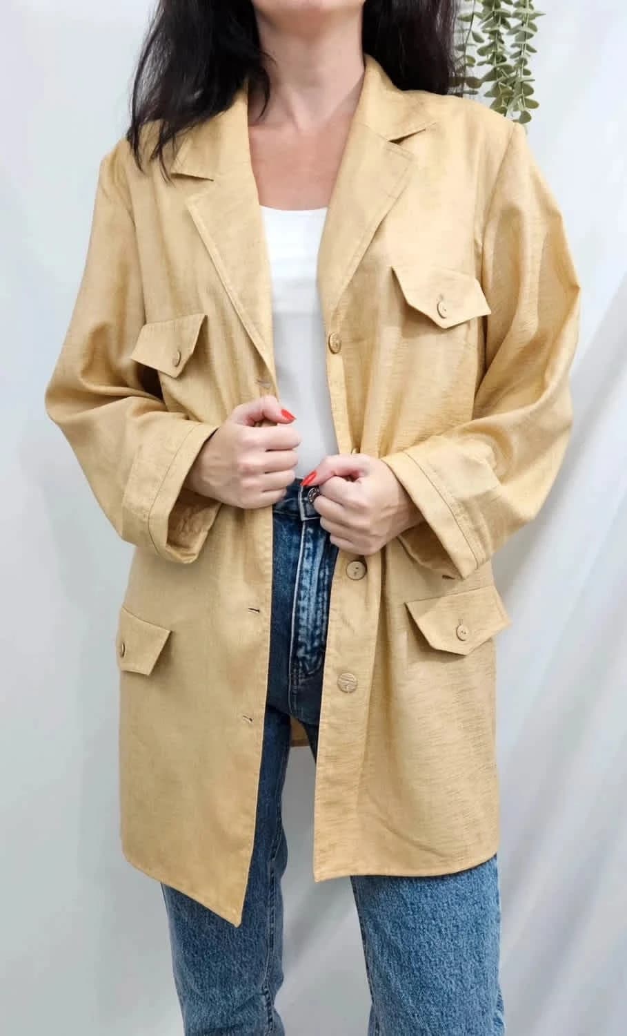 Blazer/Veste longue légère doré Un Jour Ailleurs taille L - Photo 1/5