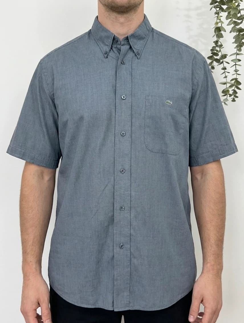 Chemise manches courtes coton Lacoste gris taille 41/L - FP260186 - Photo 1/8