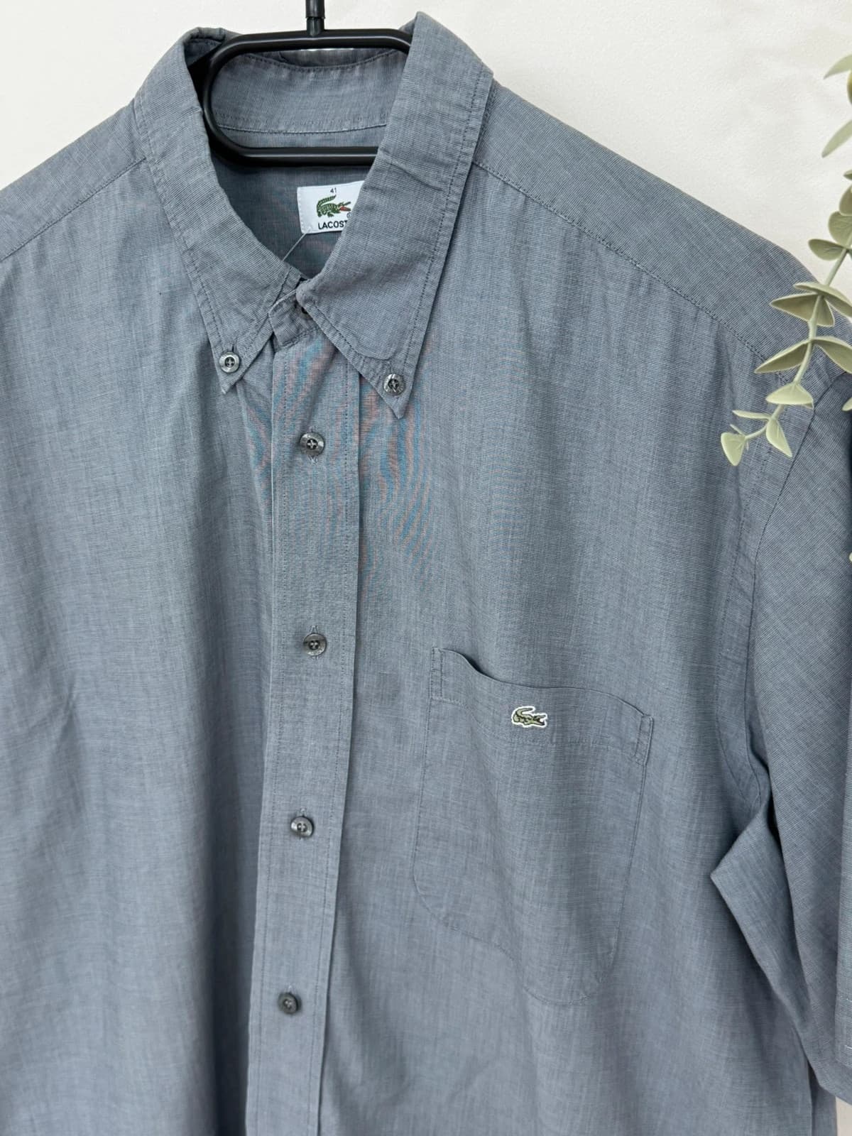Chemise manches courtes coton Lacoste gris taille 41/L - FP260186 - Photo 3/8