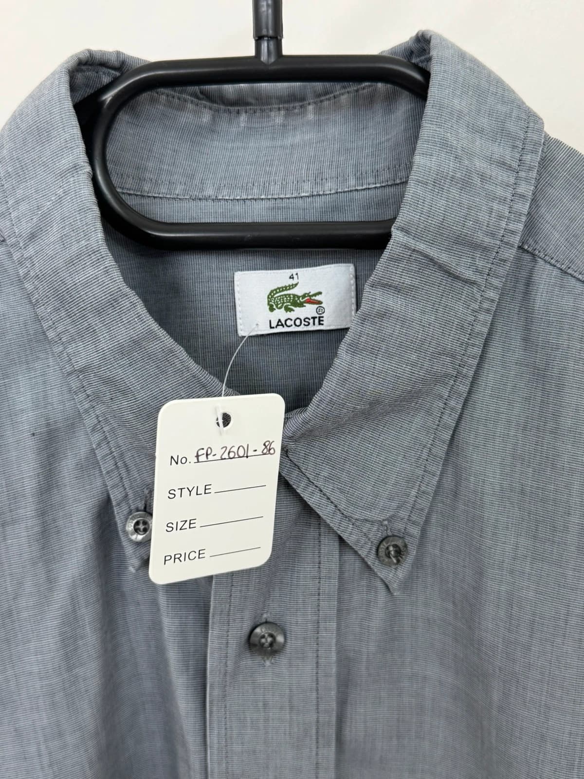 Chemise manches courtes coton Lacoste gris taille 41/L - FP260186 - Photo 5/8