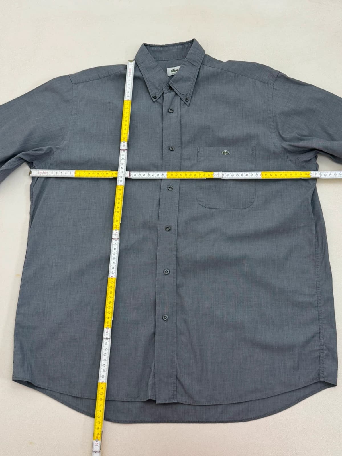Chemise manches courtes coton Lacoste gris taille 41/L - FP260186 - Photo 8/8