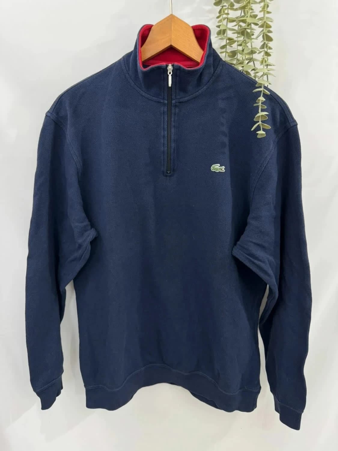 Sweat 1/4 zip Lacoste bleu marine Devanlay taille M - Photo 2/7