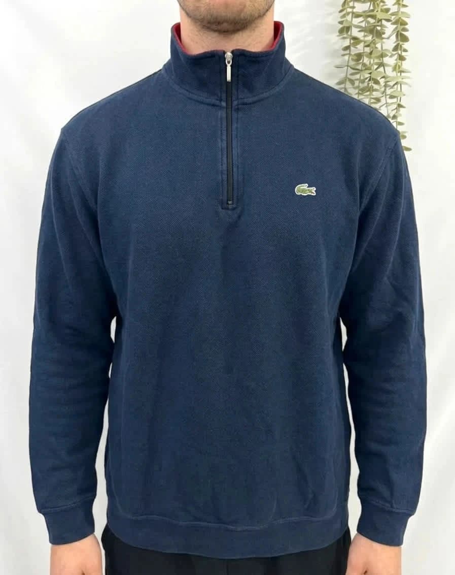 Sweat 1/4 zip Lacoste bleu marine Devanlay taille M - Photo 1/7