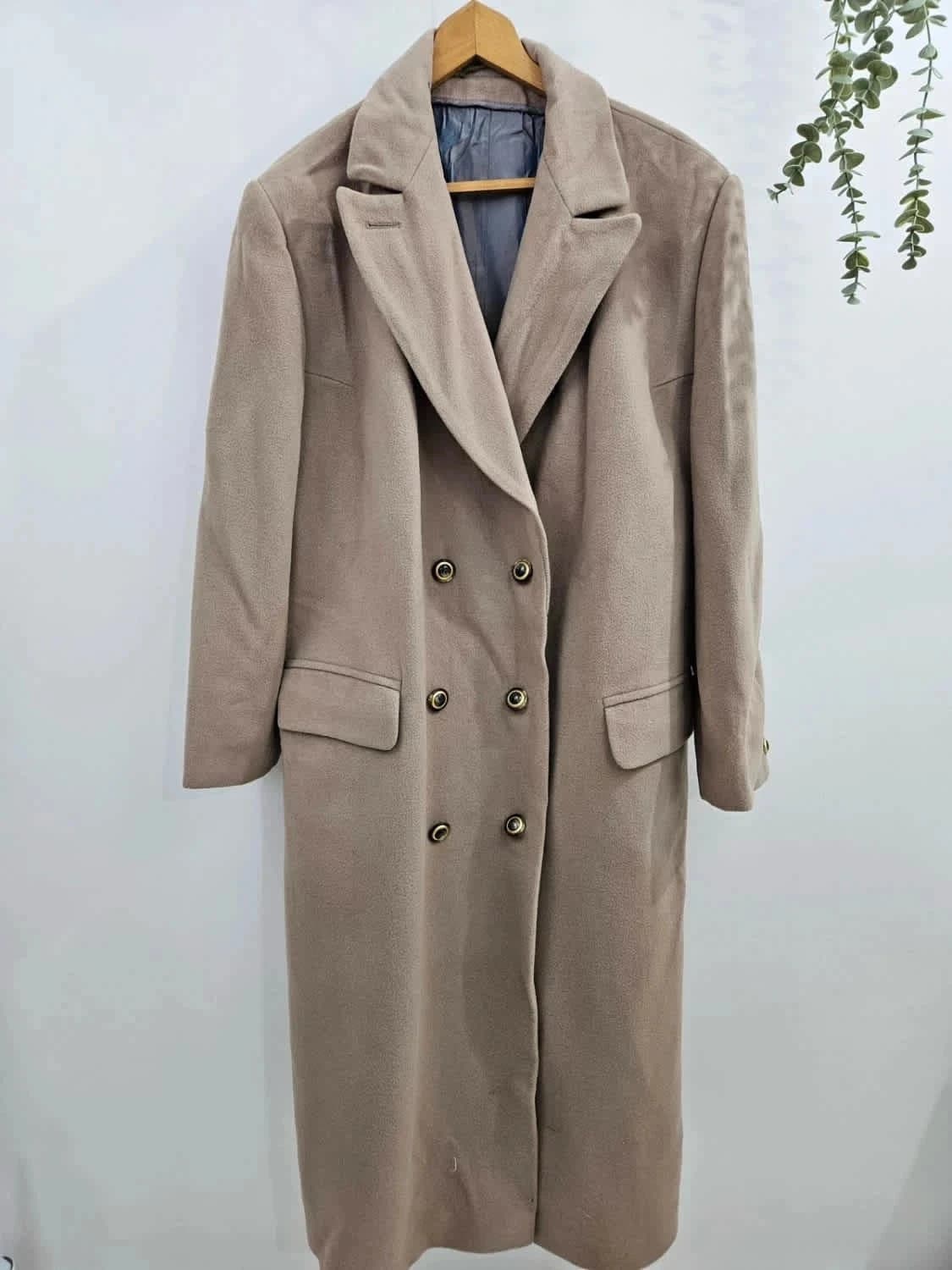 Manteau long/Trench beige laine et cachemire taille 46 - Photo 2/8