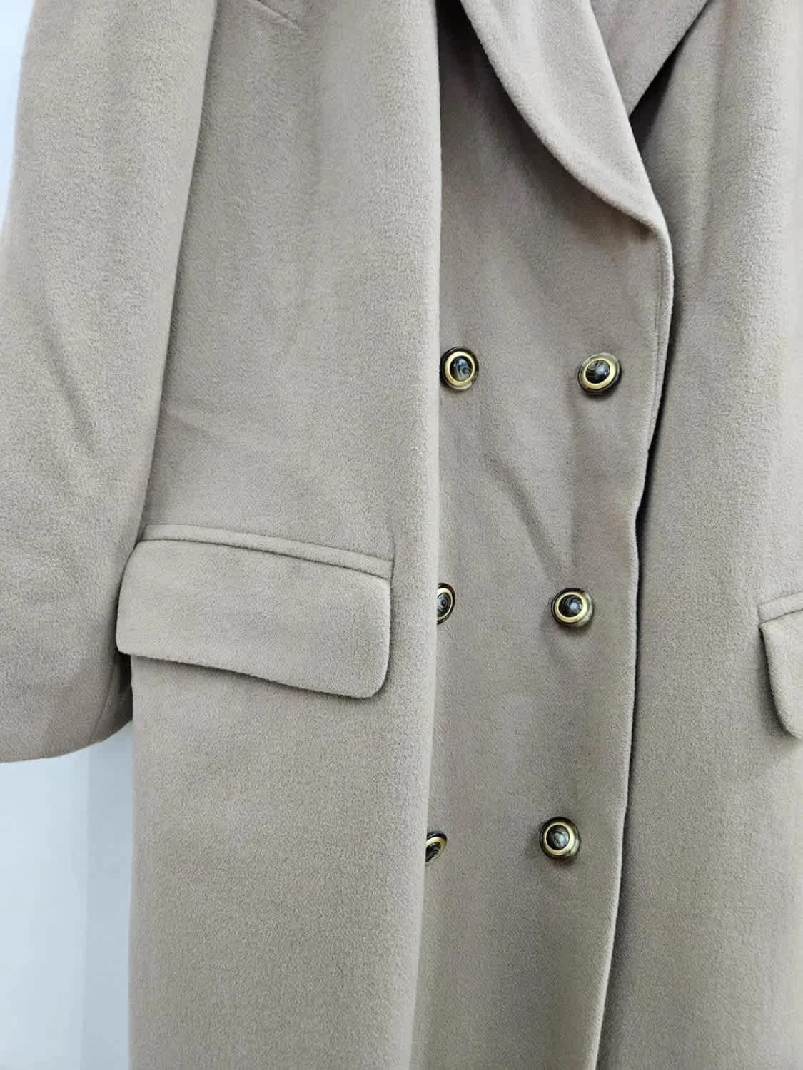 Manteau long/Trench beige laine et cachemire taille 46 - Photo 6/8