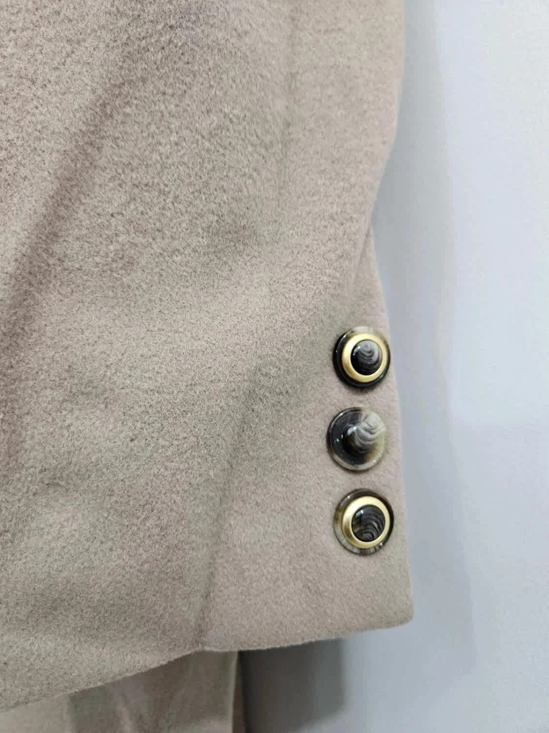 Manteau long/Trench beige laine et cachemire taille 46 - Photo 7/8