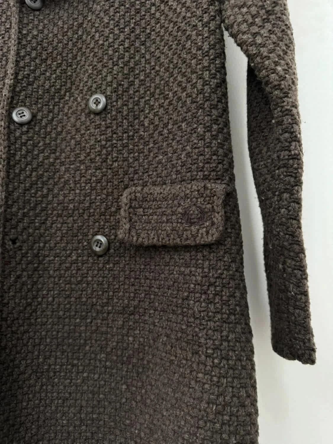 Manteau cardigan maille laine Fred Perry marron taille M - Photo 3/8