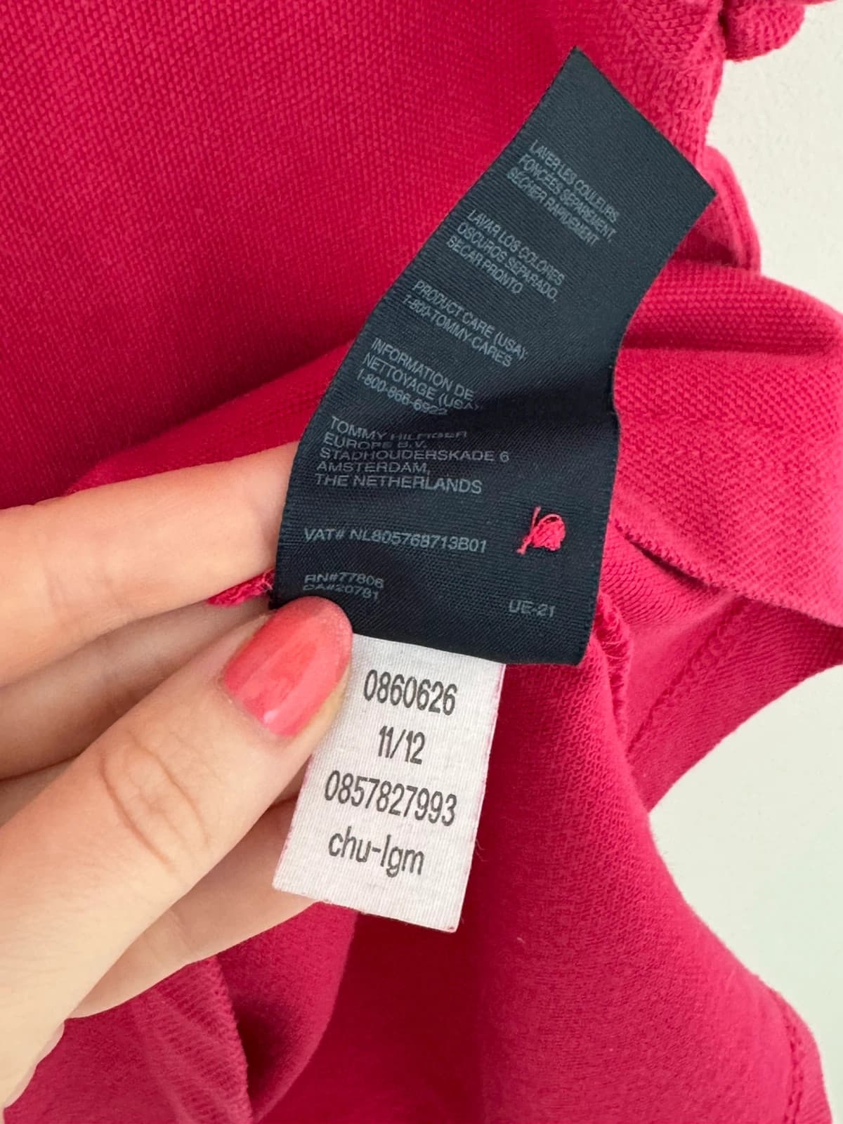 Polo slim fit Tommy Hilfiger rose fuchsia taille S - FP260259 - Photo 6/7