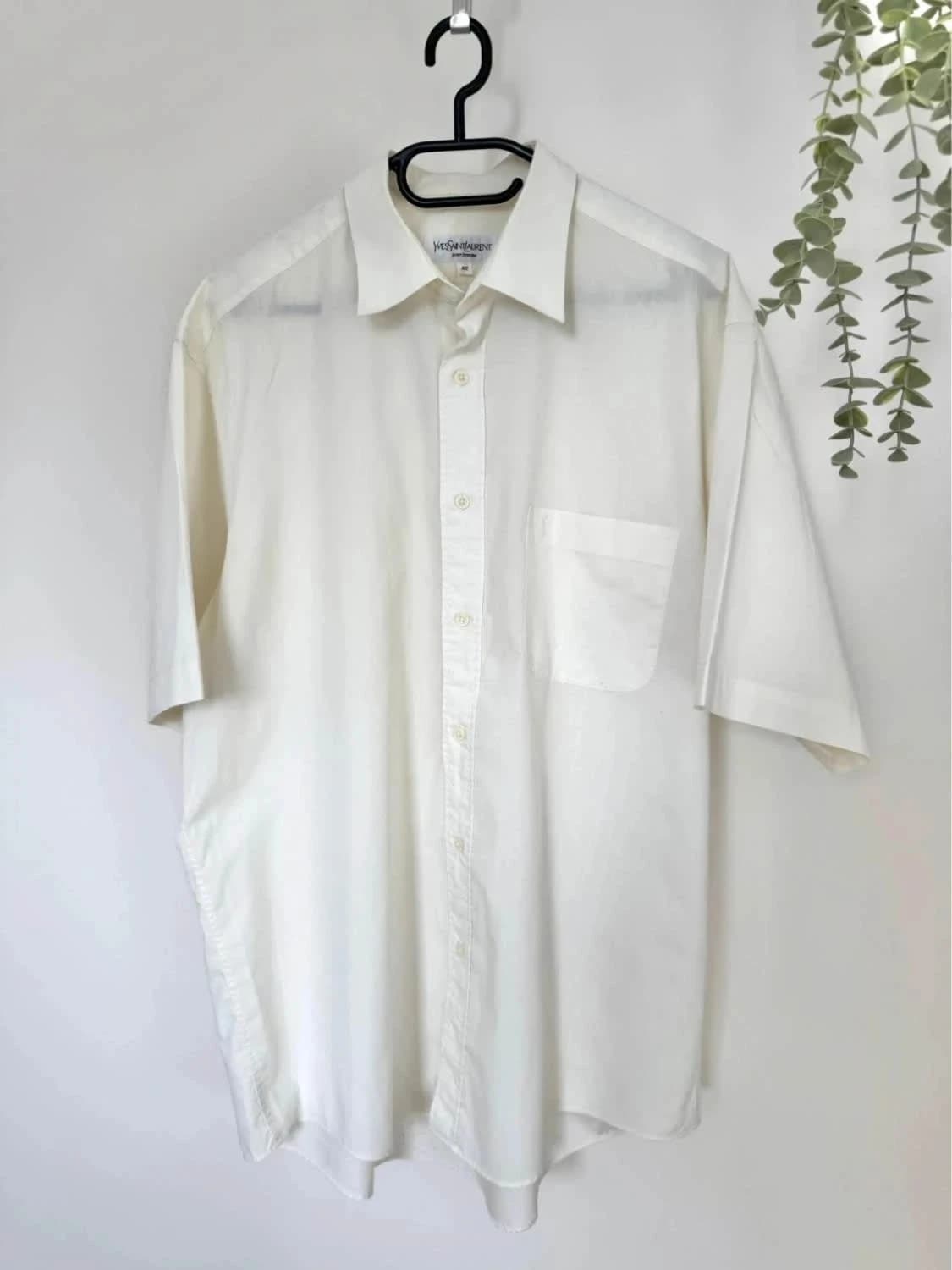 Chemise manches courtes Yves Saint Laurent crème brodé taille 42 - Photo 2/7