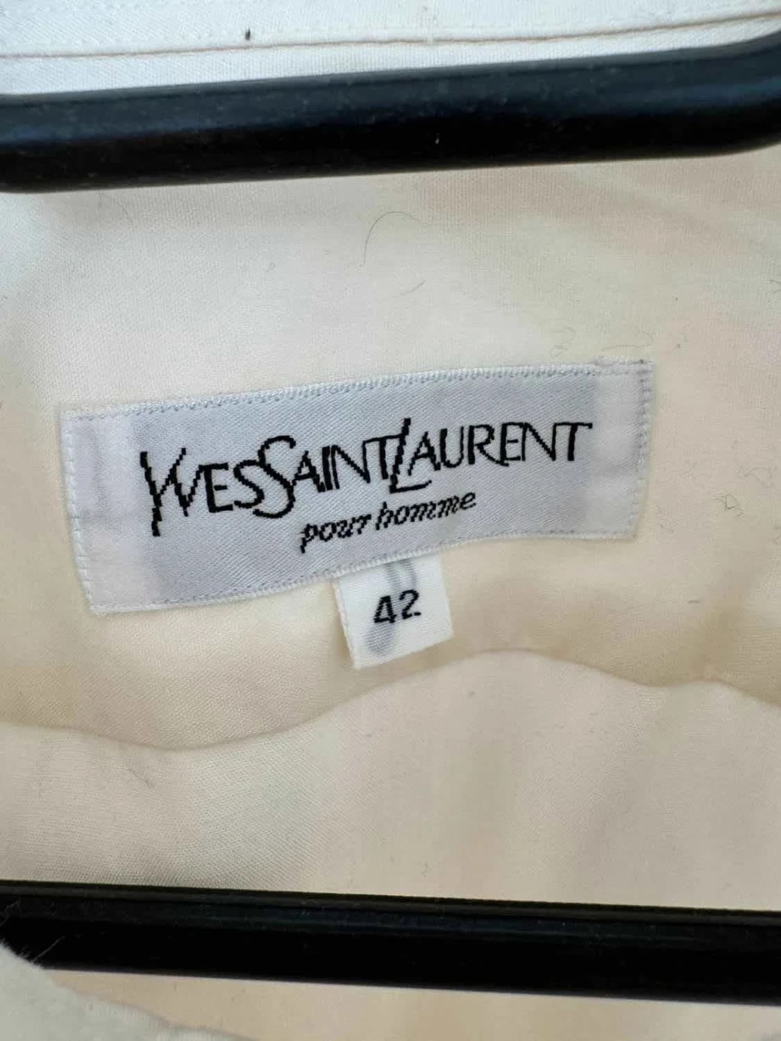 Chemise manches courtes Yves Saint Laurent crème brodé taille 42 - Photo 3/7