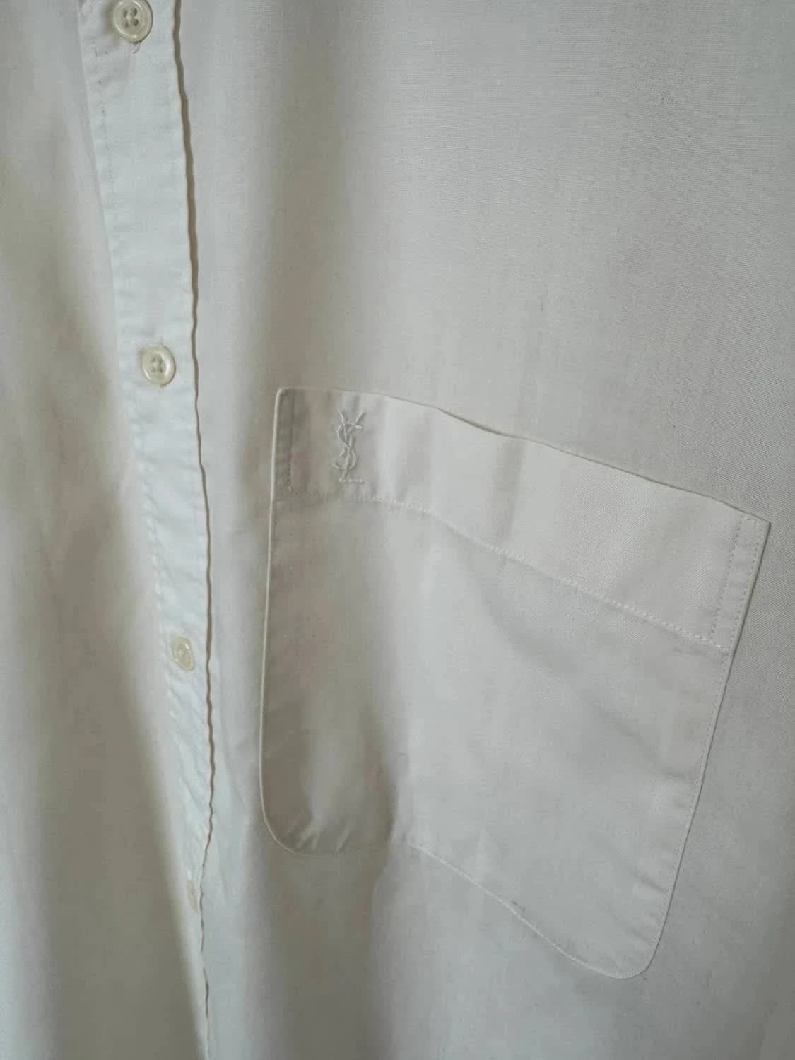 Chemise manches courtes Yves Saint Laurent crème brodé taille 42 - Photo 4/7